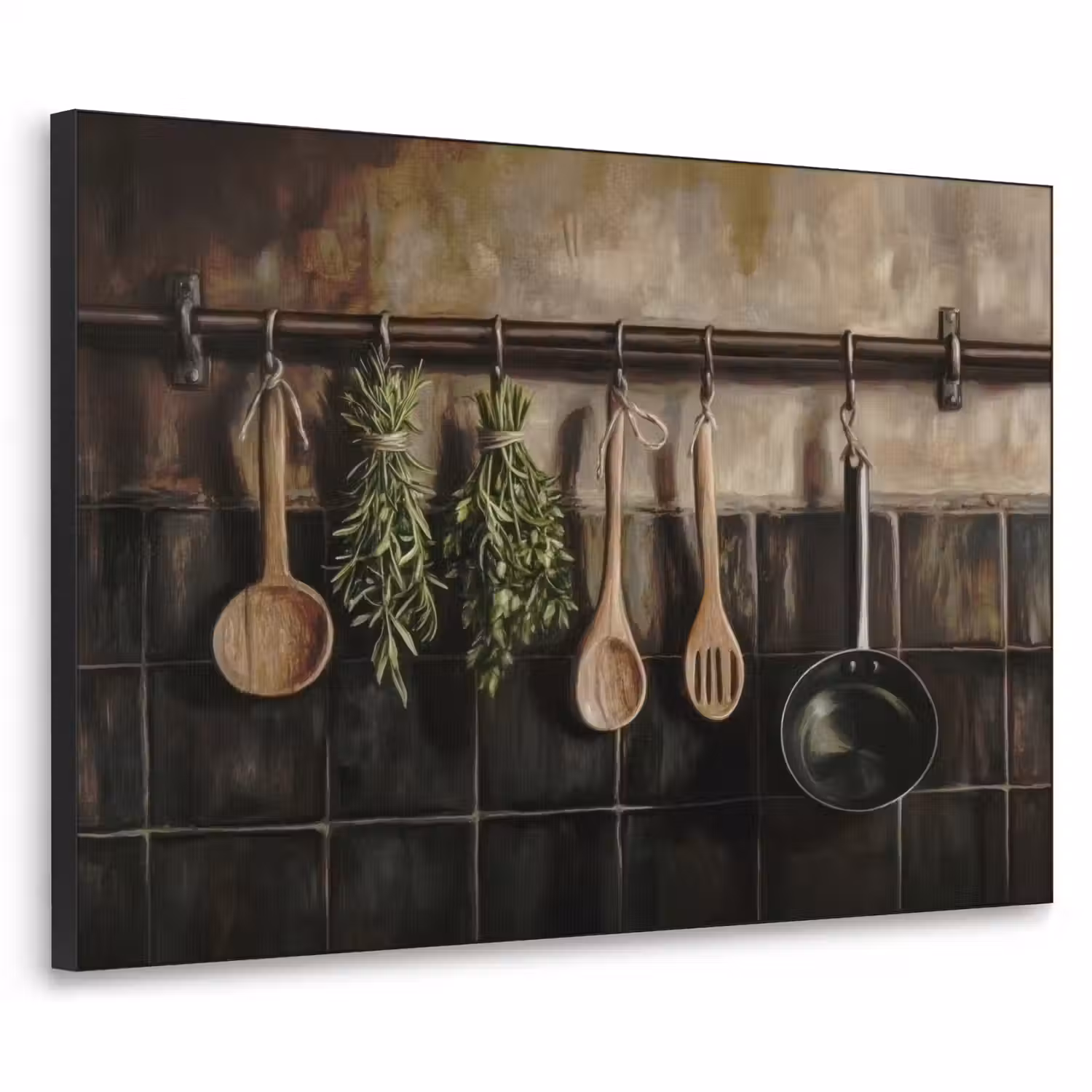 Keukengerei - Rustiek - Tegels - Kruiden Textielframe - compleet frame klein -3d