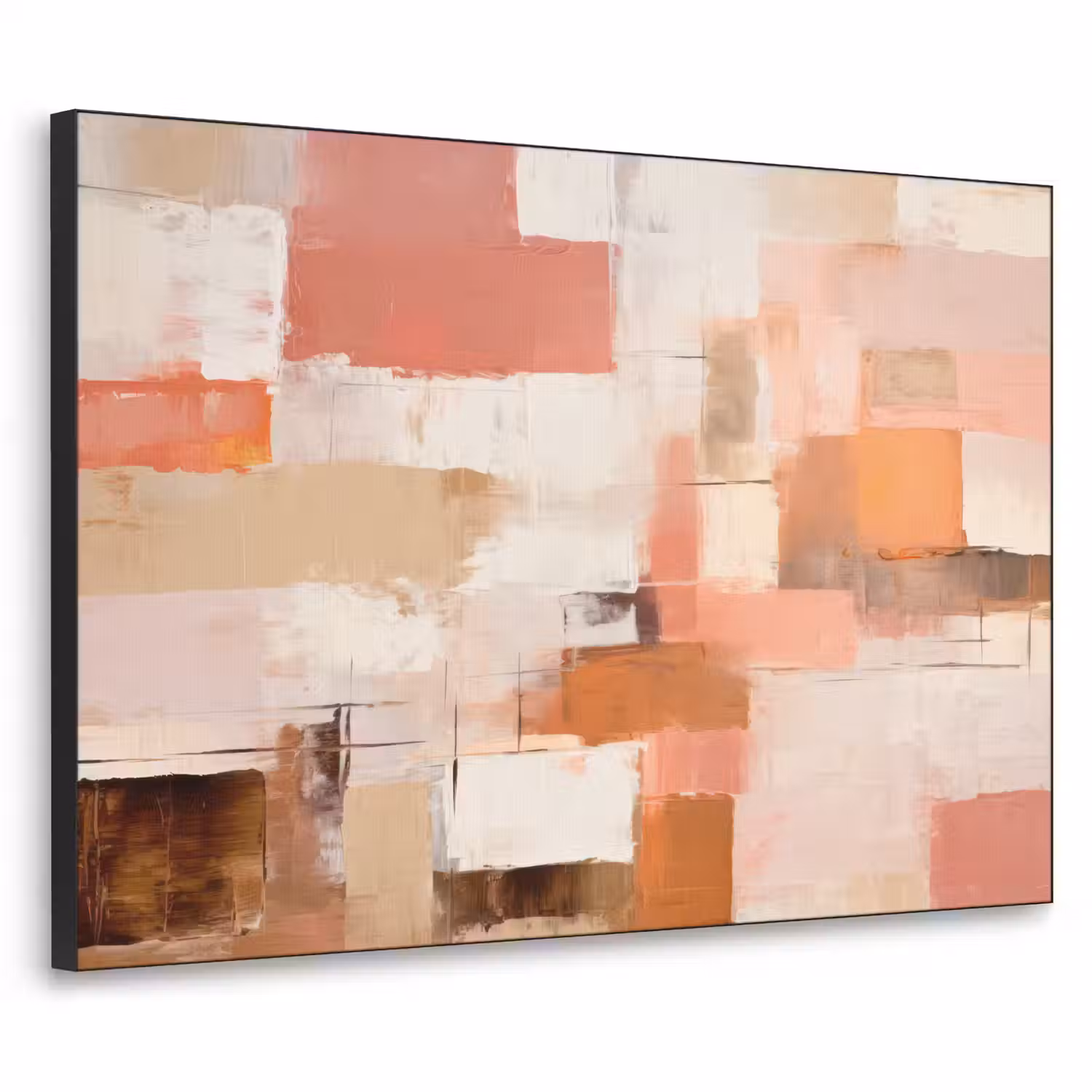 Kunst - Roze - Abstract Textielframe zwart klein -3d