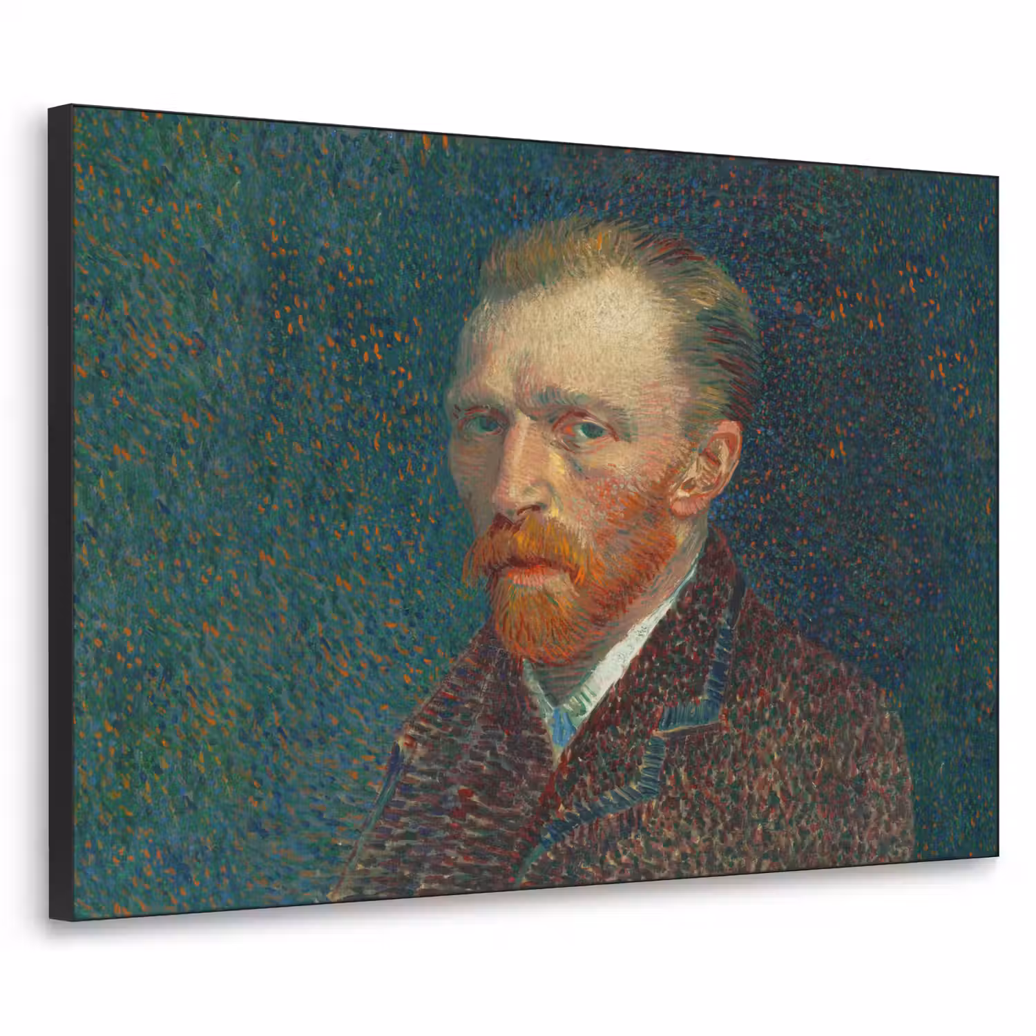 Kunst - Van Gogh - Oude meesters - Zelfportret Textielframe zwart klein -3d