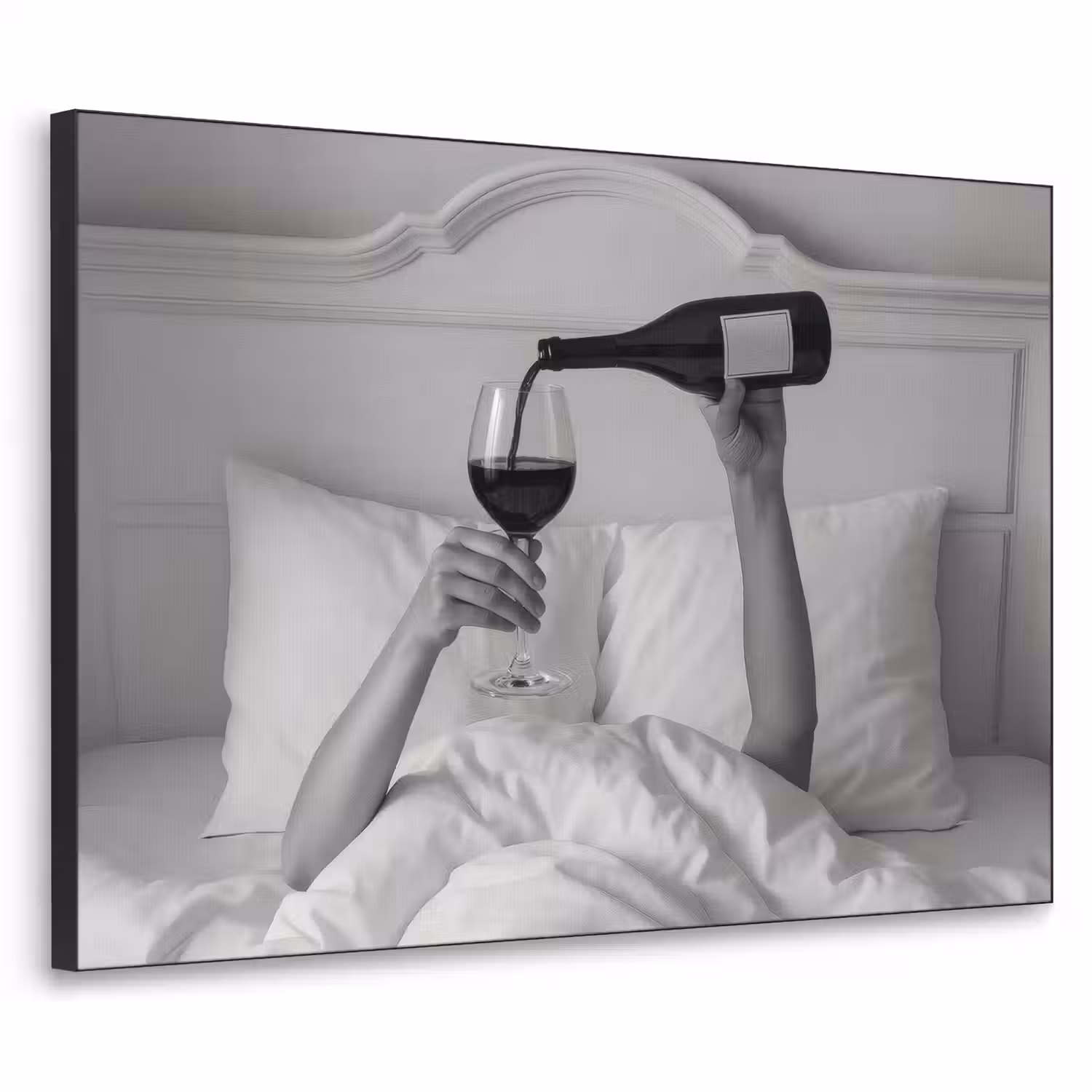 Lakens - Armen - Wijn - Glas Textielframe - compleet frame klein -3d