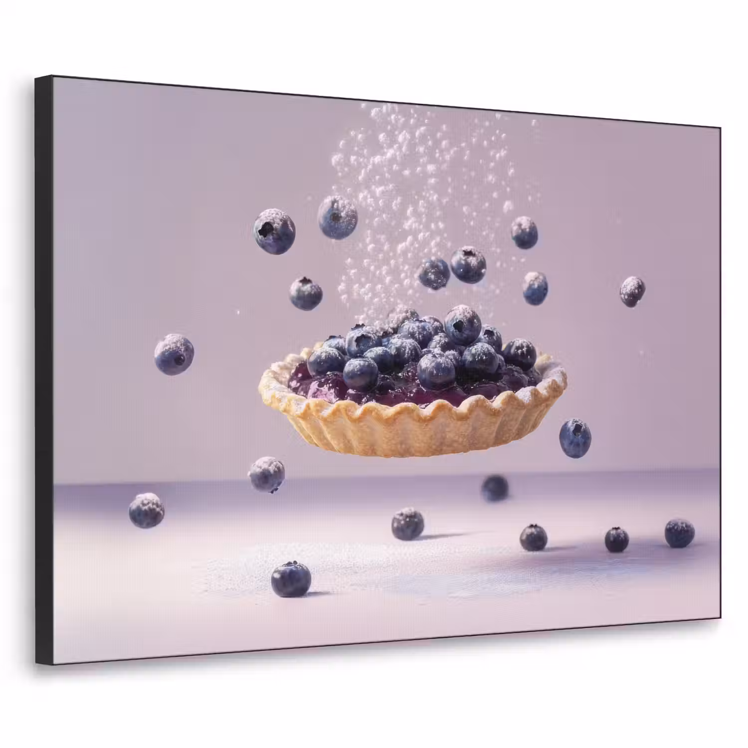 Eten - Taart - Bessen - Blauw Textielframe - compleet frame klein -3d