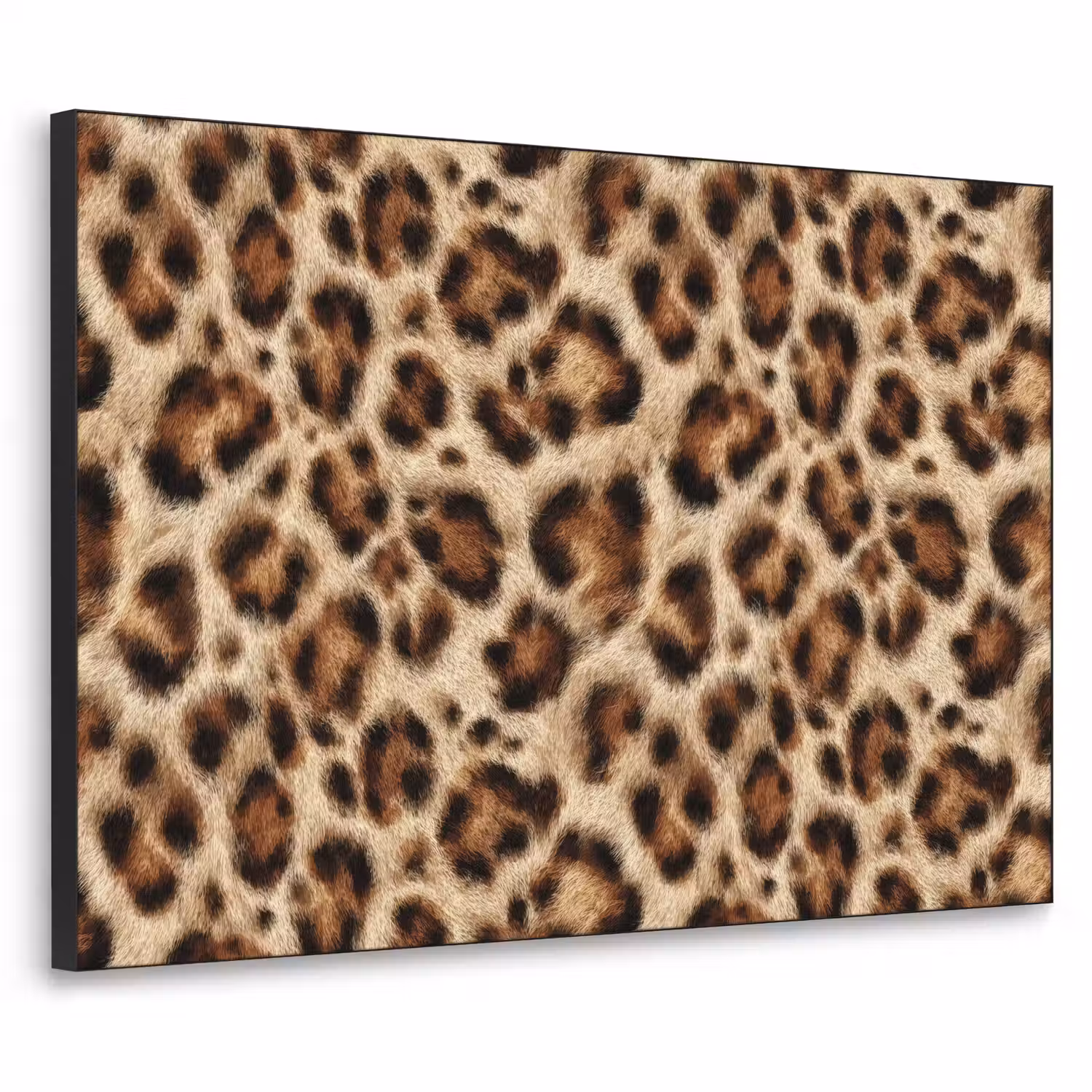 Luipaard - Bruin - Vacht Textielframe zwart klein 947 -3d