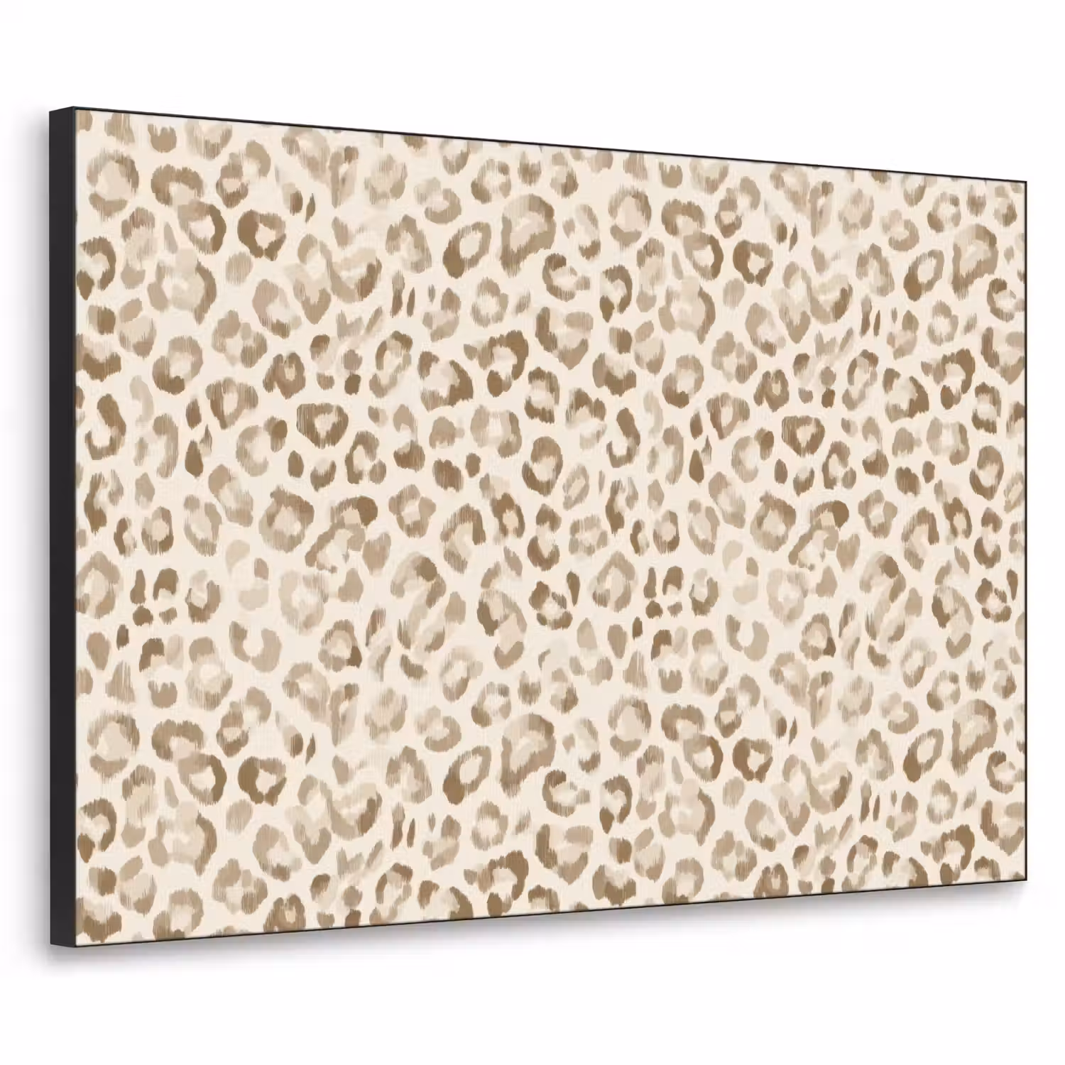 Luipaard - Klassiek - Beige Textielframe zwart klein 947 -3d