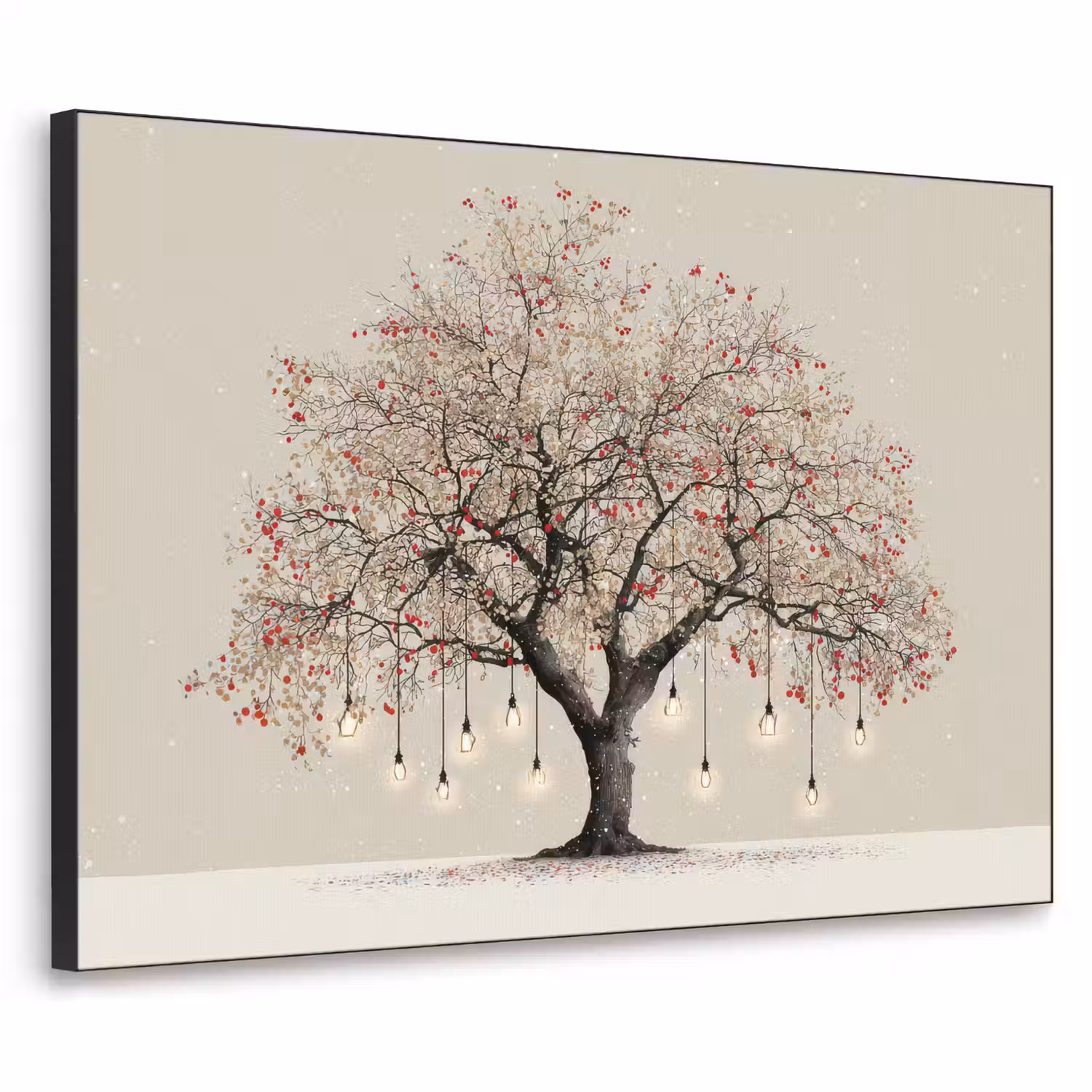 Lichtboom - Winter - Kerst - Meerkleurig Textielframe - compleet frame klein -3d