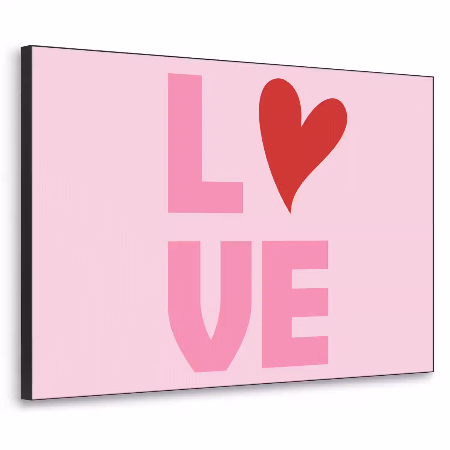 Love - Roze - Hart - Valentijn Textielframe - compleet frame klein -3d