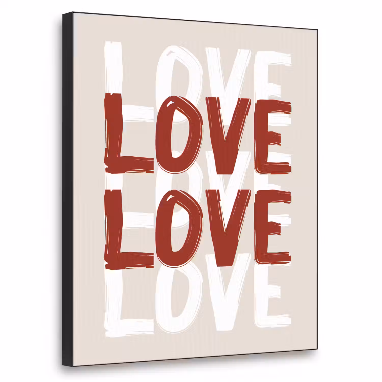 Love - Rood - Tekst Textielframe - compleet frame klein -3d
