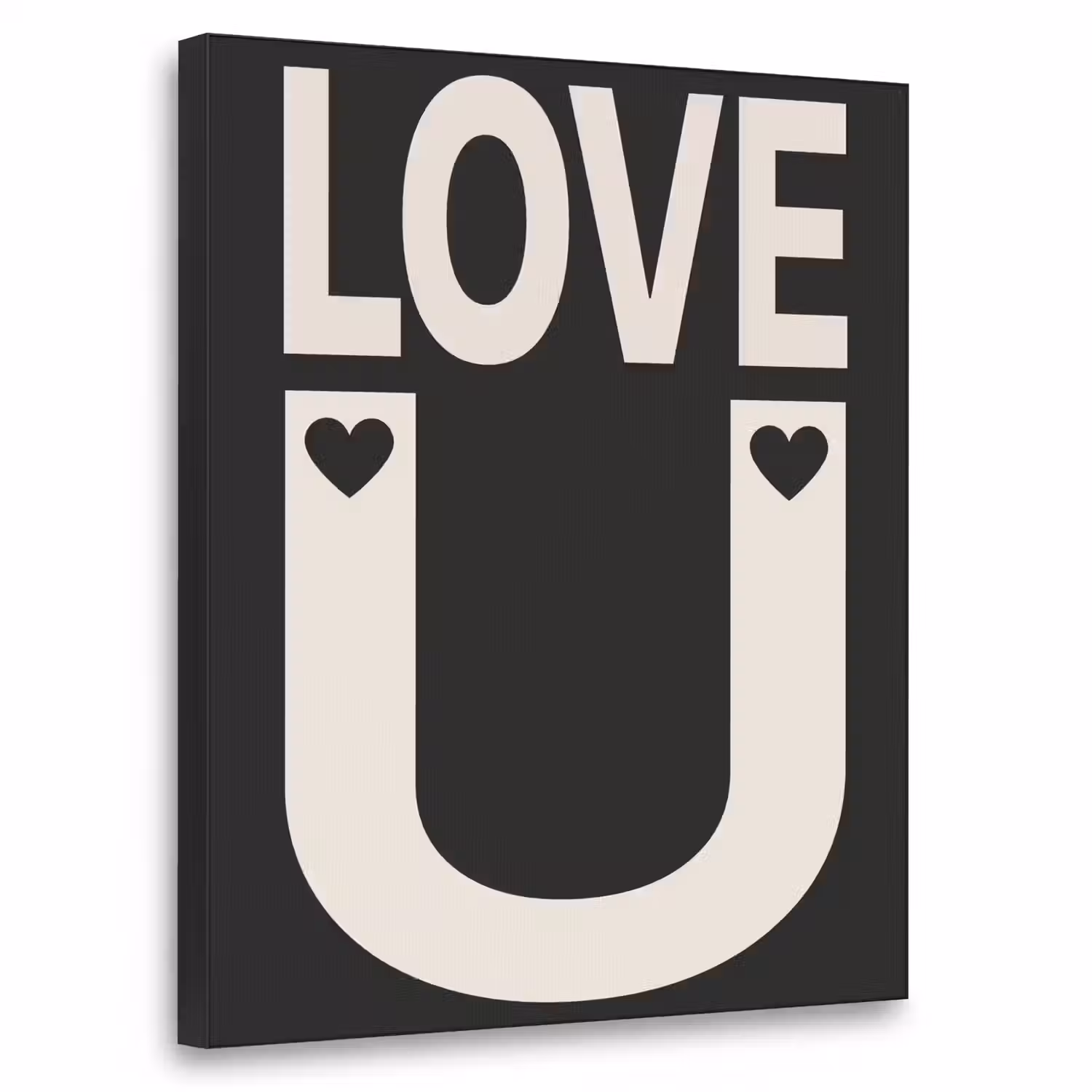 Love - Zwart - Minimalistisch Textielframe - compleet frame klein -3d