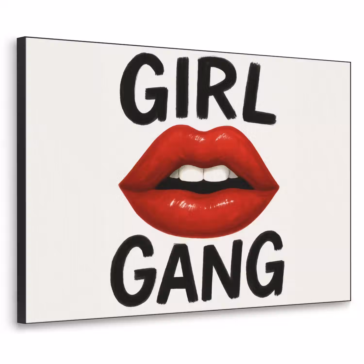 Lip - Girl - Rood - Letters Textielframe - compleet frame klein -3d