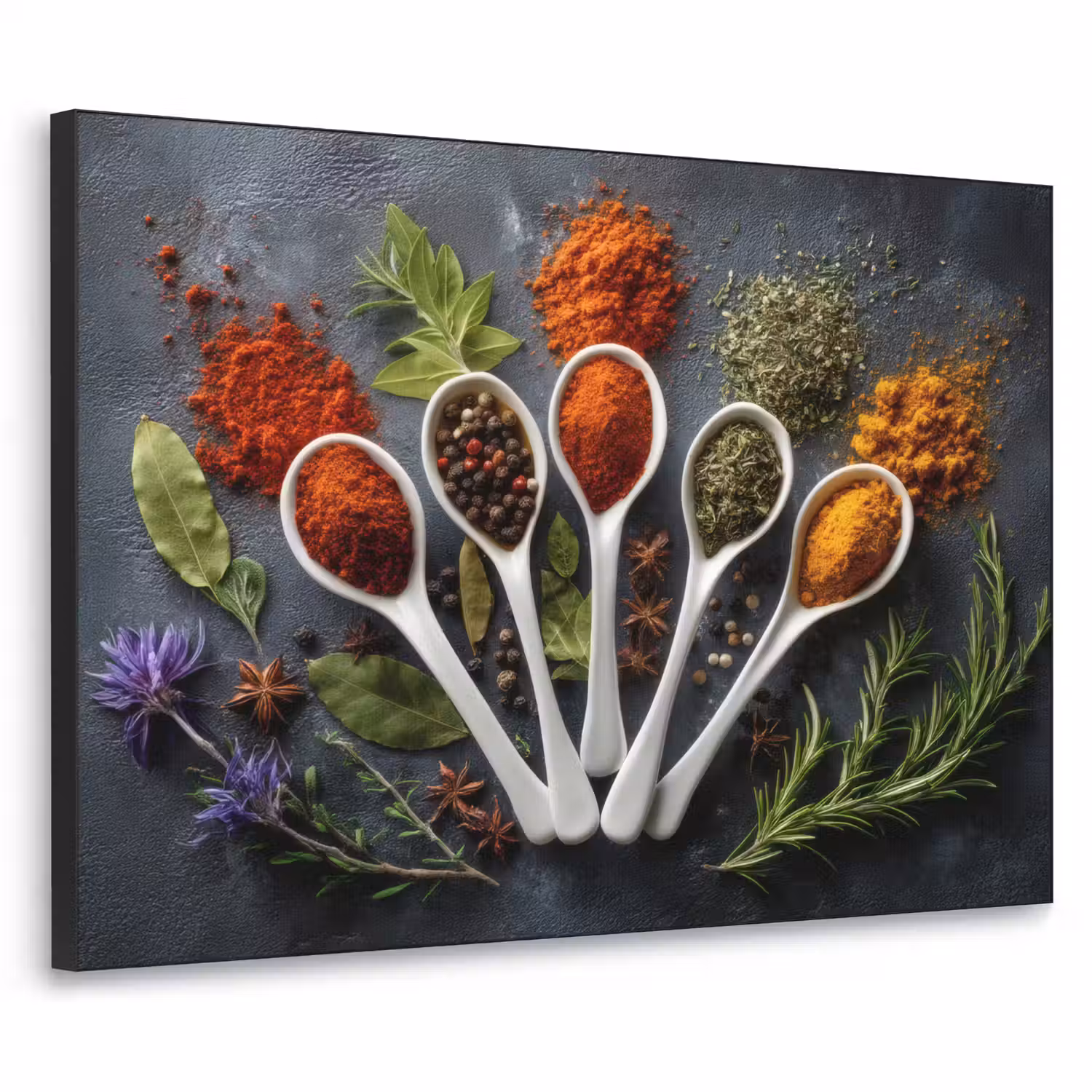 Lepels - Wit - Poeder - Kruiden Textielframe - compleet frame klein -3d
