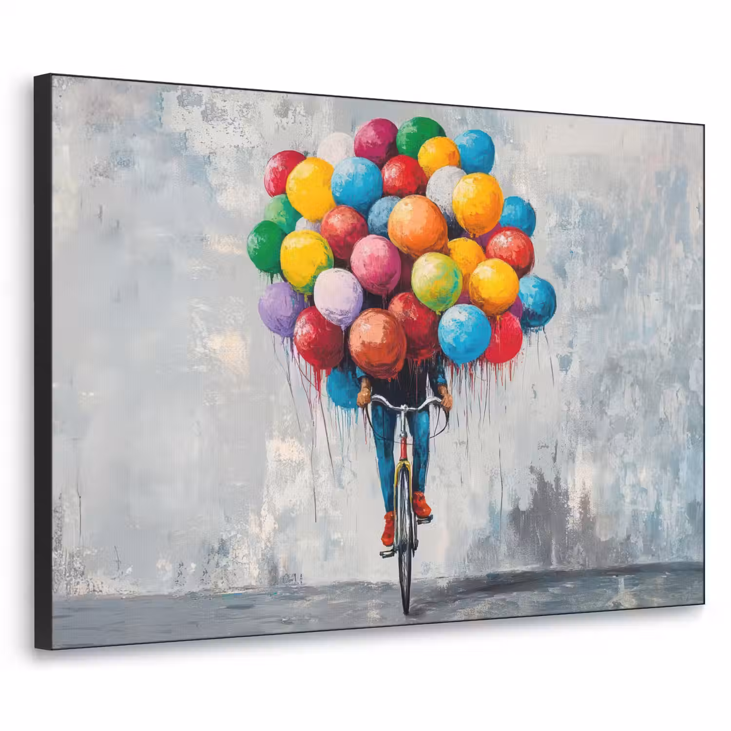 Balonnen - Street art - Vintage Textielframe - compleet frame klein -3d