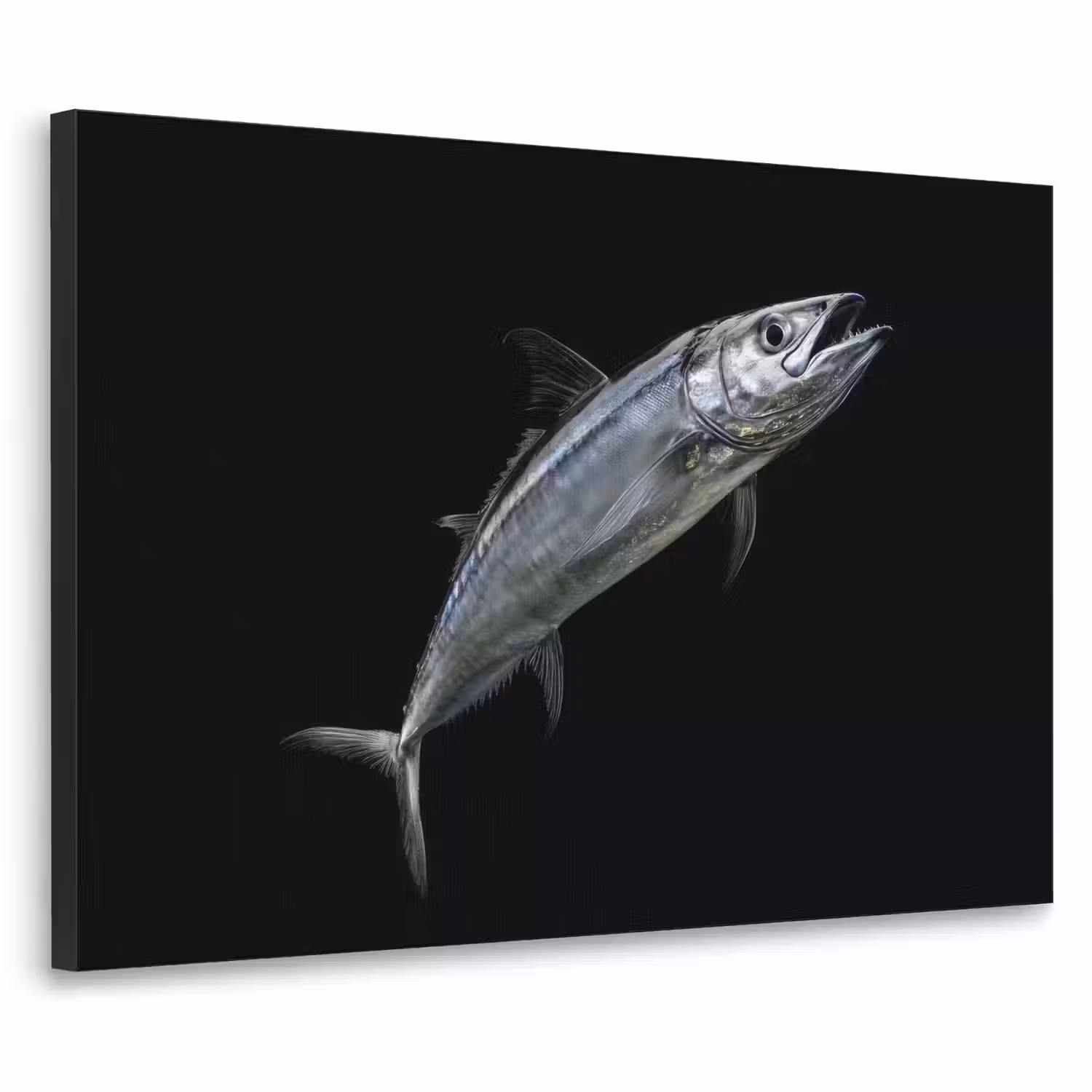 Makreel - Vis - Zwart Textielframe - compleet frame klein -3d