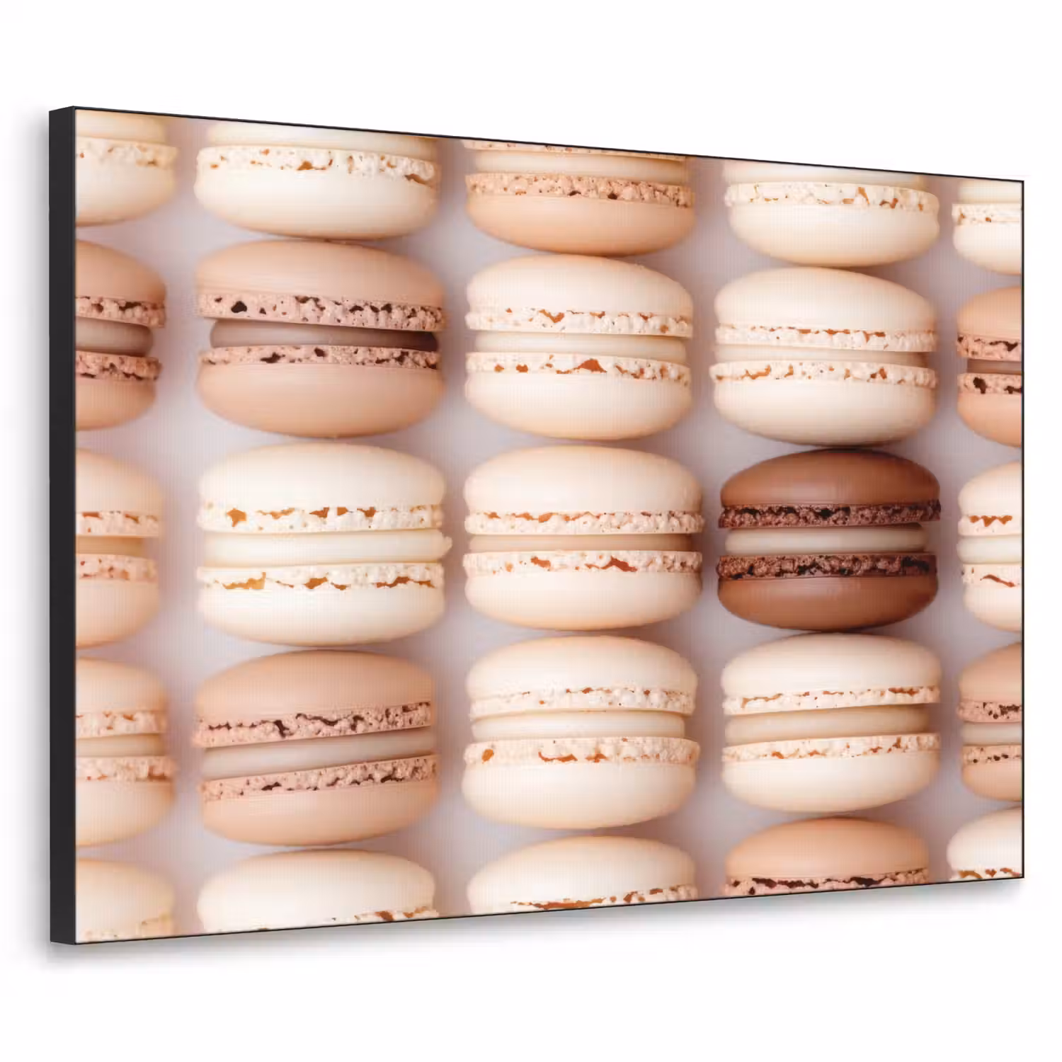 Macarons - Beige - Bruin Textielframe - compleet frame klein -3d