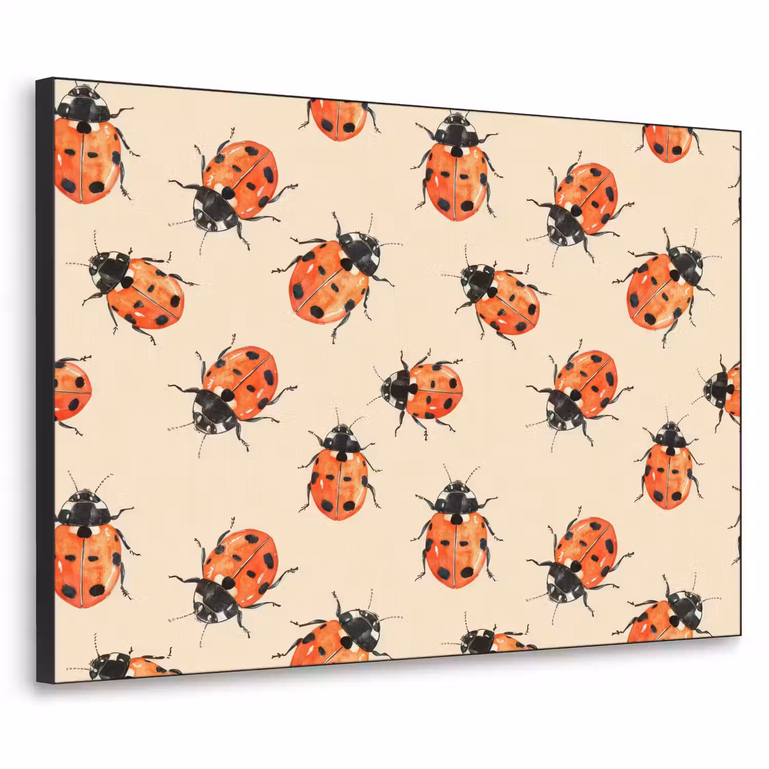 Lieveheersbeestjes - Patroon - Rood Textielframe zwart klein 947 -3d