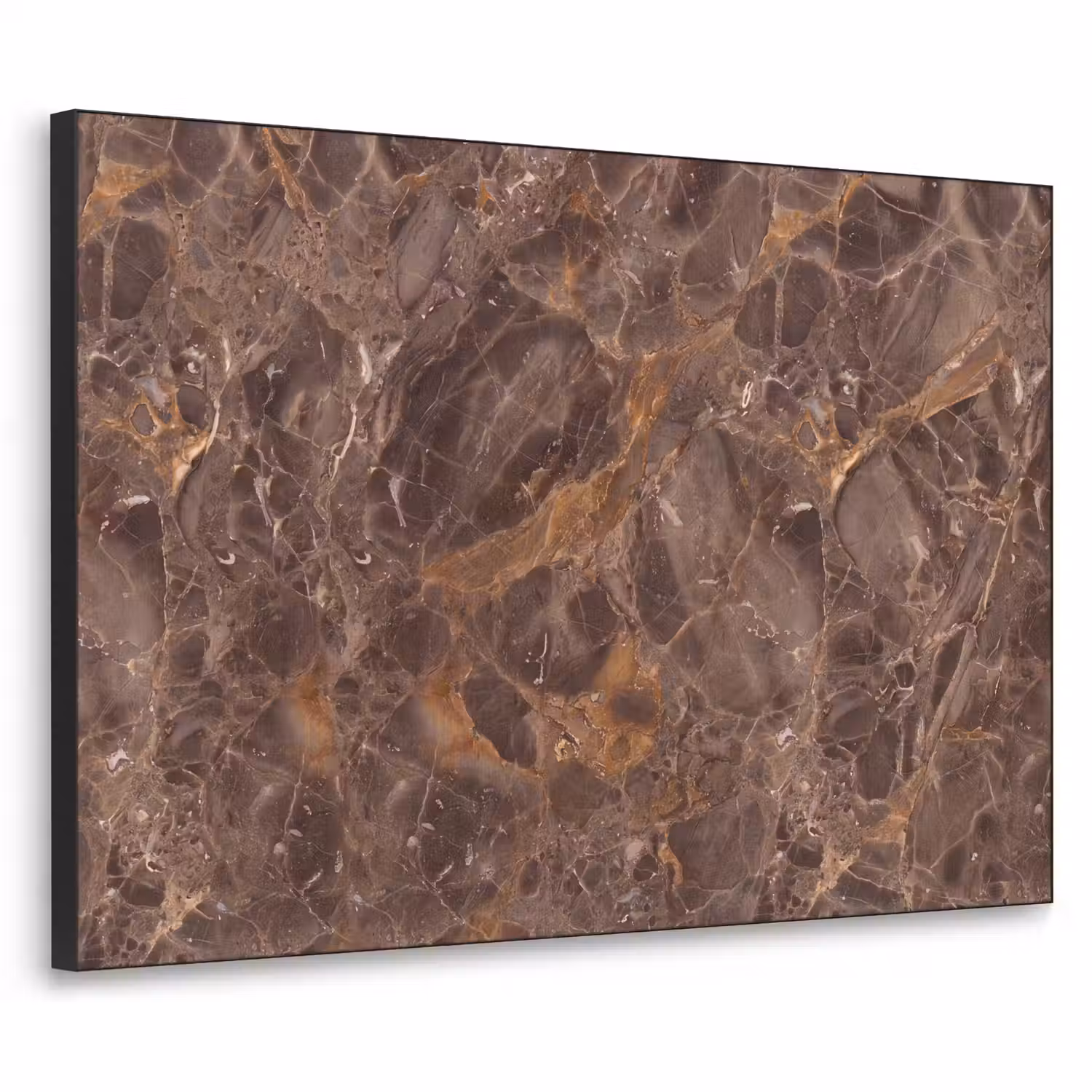 Marmer - Patroon - Natuur - Bruin - Goud Textielframe zwart klein -3d