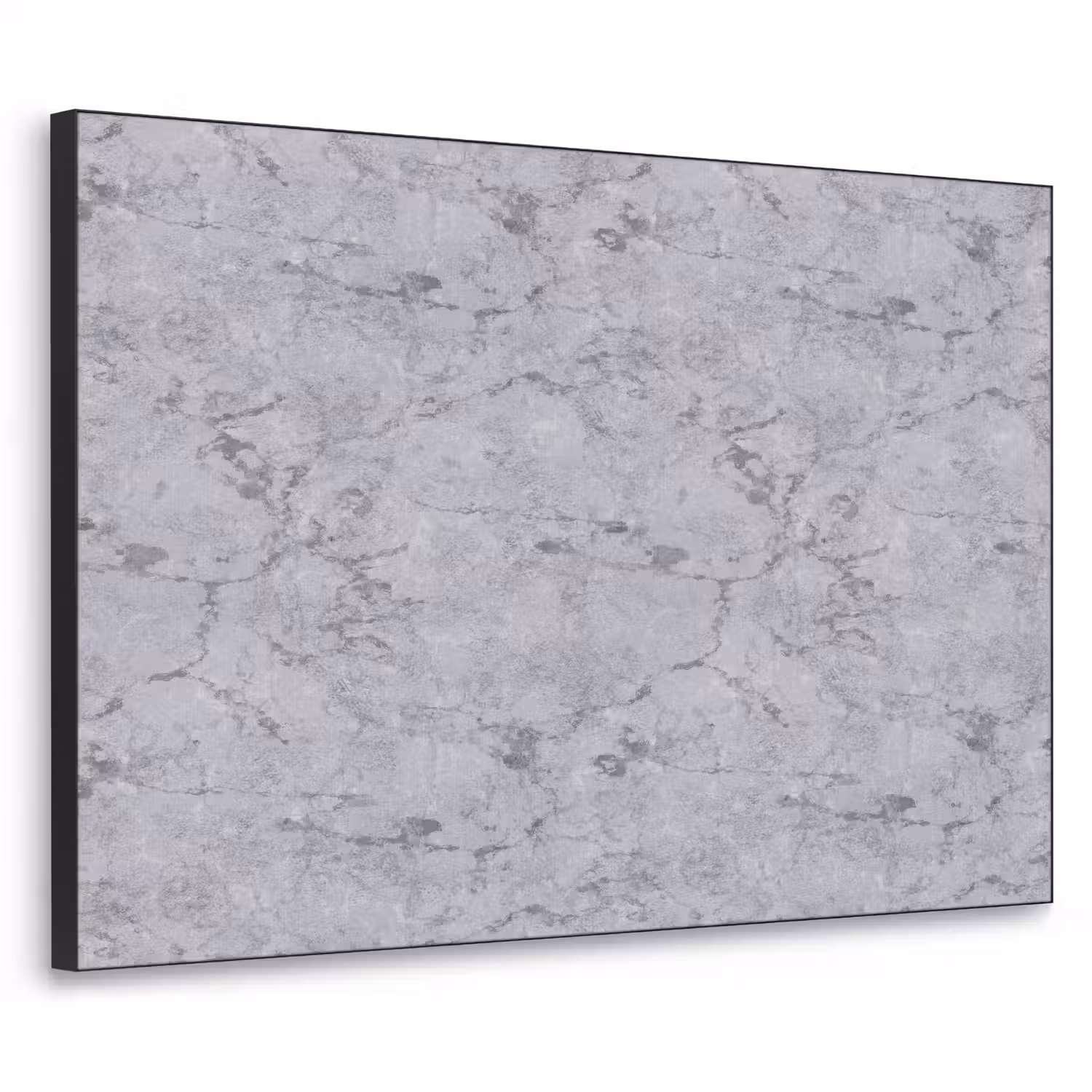 Marmerplaat - Patroon - Grijs Textielframe zwart klein 947 -3d