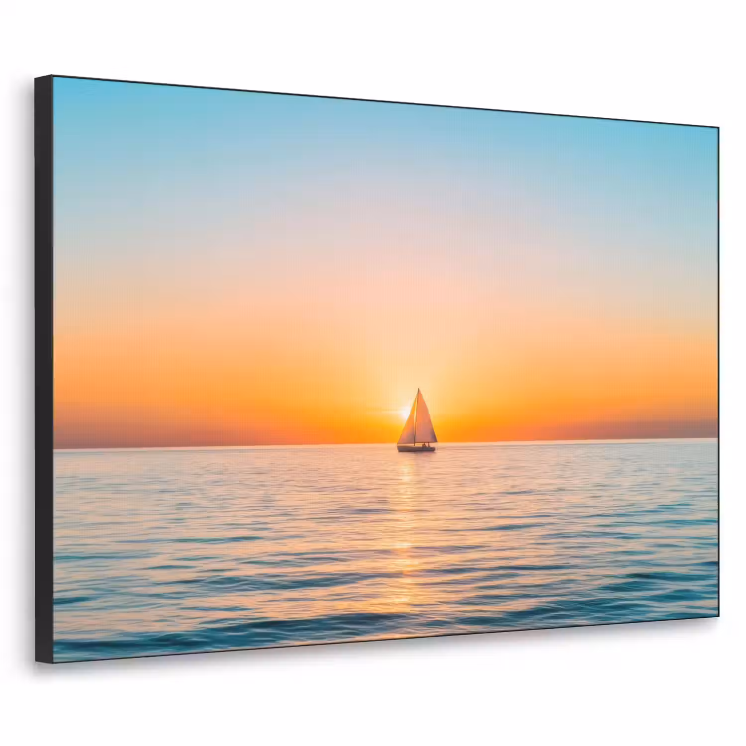 Zee - Zeilboot - Zonsondergang Textielframe - compleet frame klein -3d