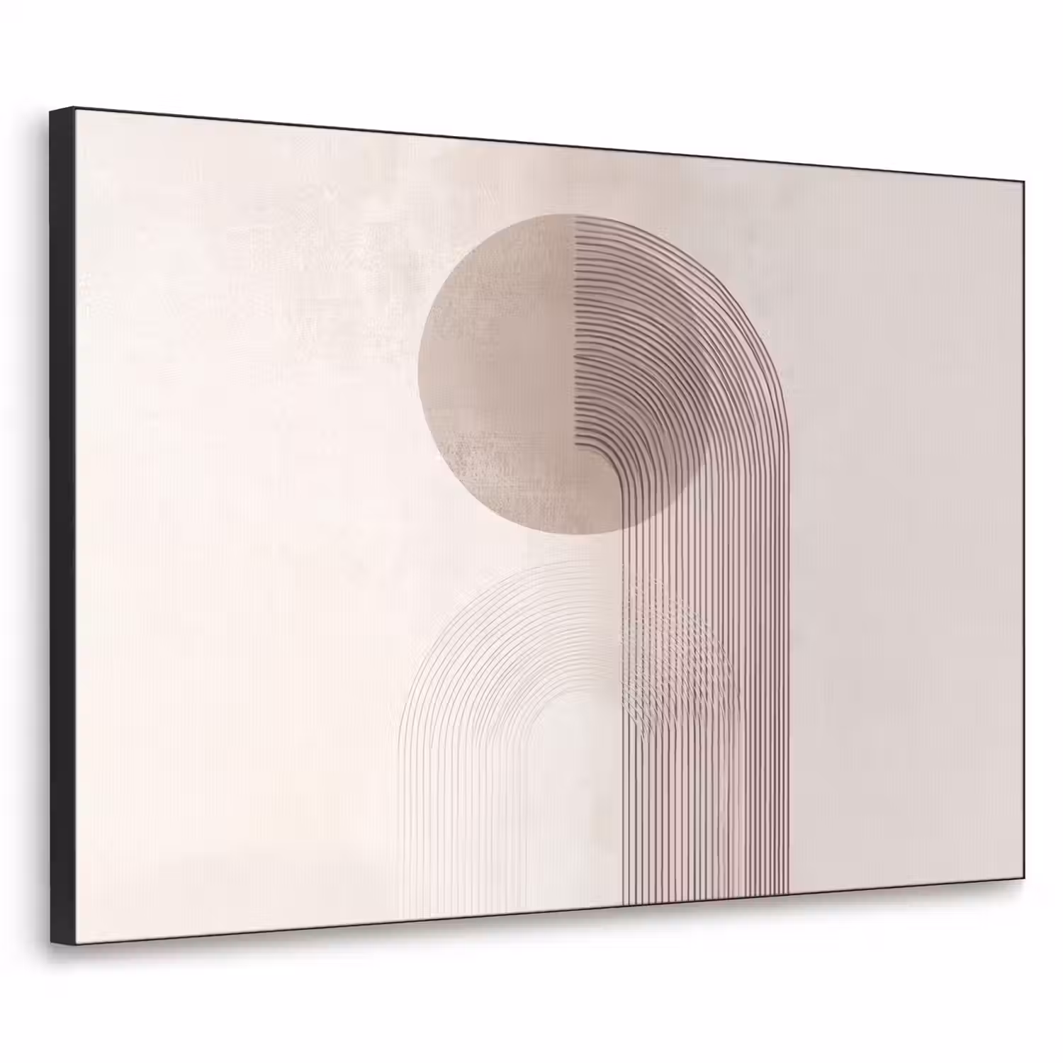 Minimalistisch - Cirkel - Lichtgrijs Textielframe - compleet frame klein -3d
