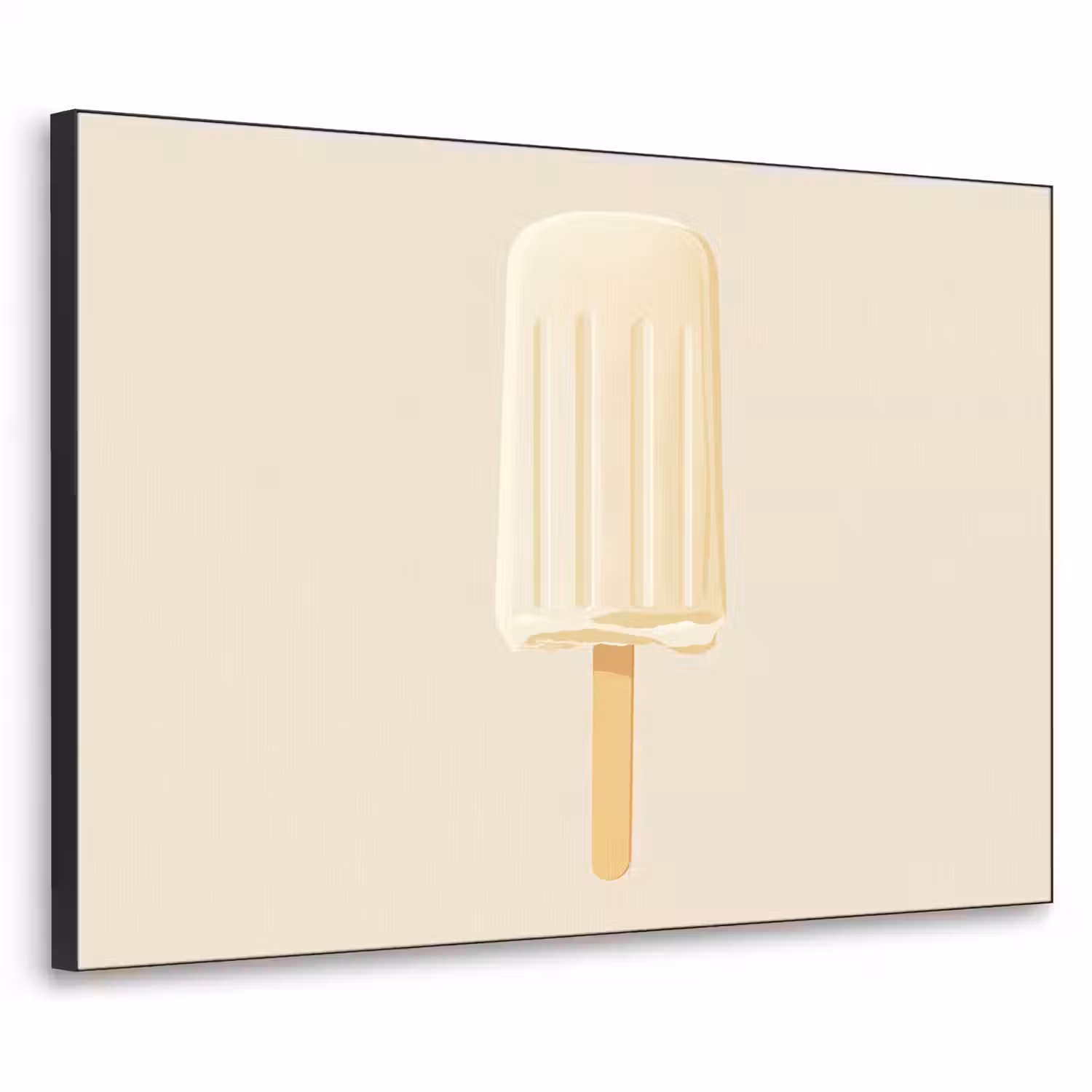 Minimalistisch - Waterijsje - Stokje - Beige Textielframe - compleet frame klein -3d