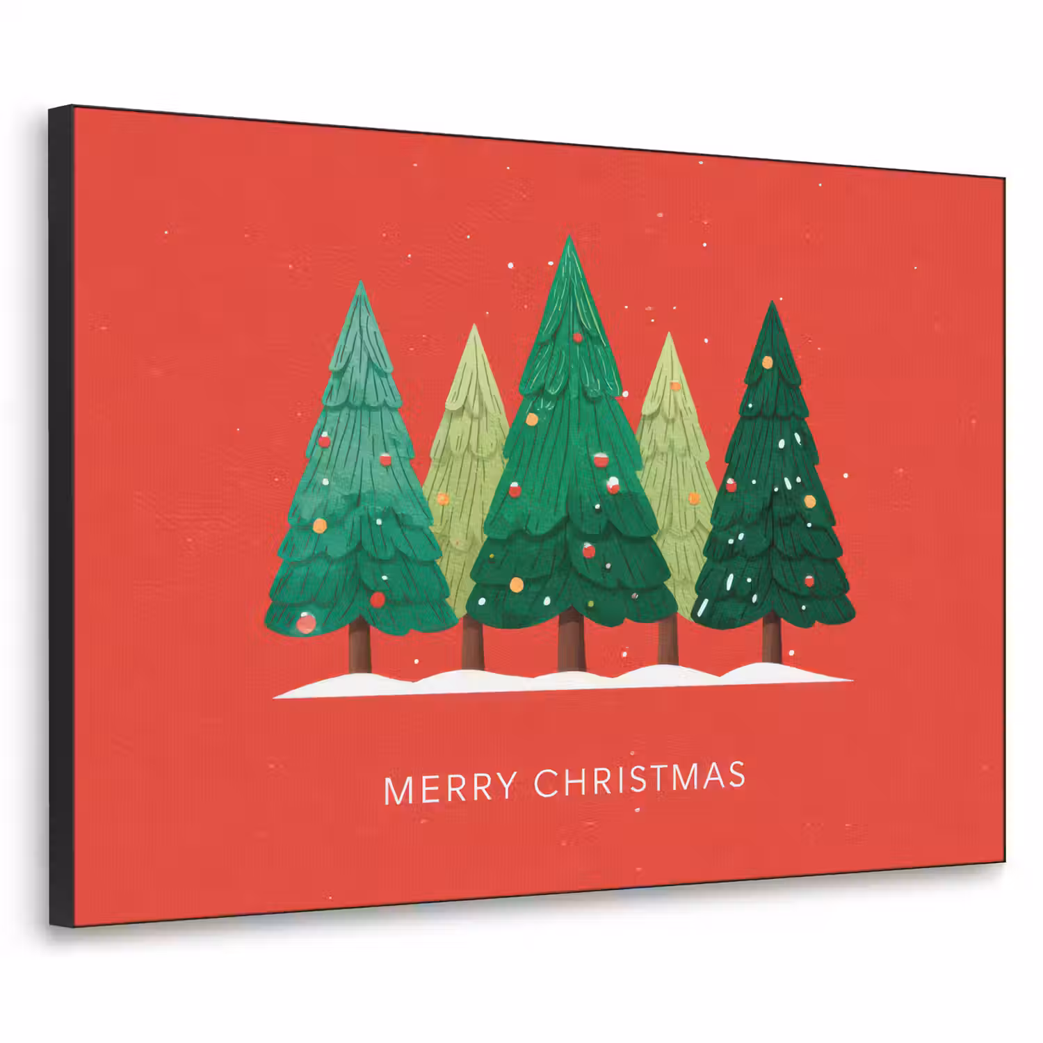Minimalistisch - Kerstbomen - Rood - Sneeuw Textielframe - compleet frame klein -3d