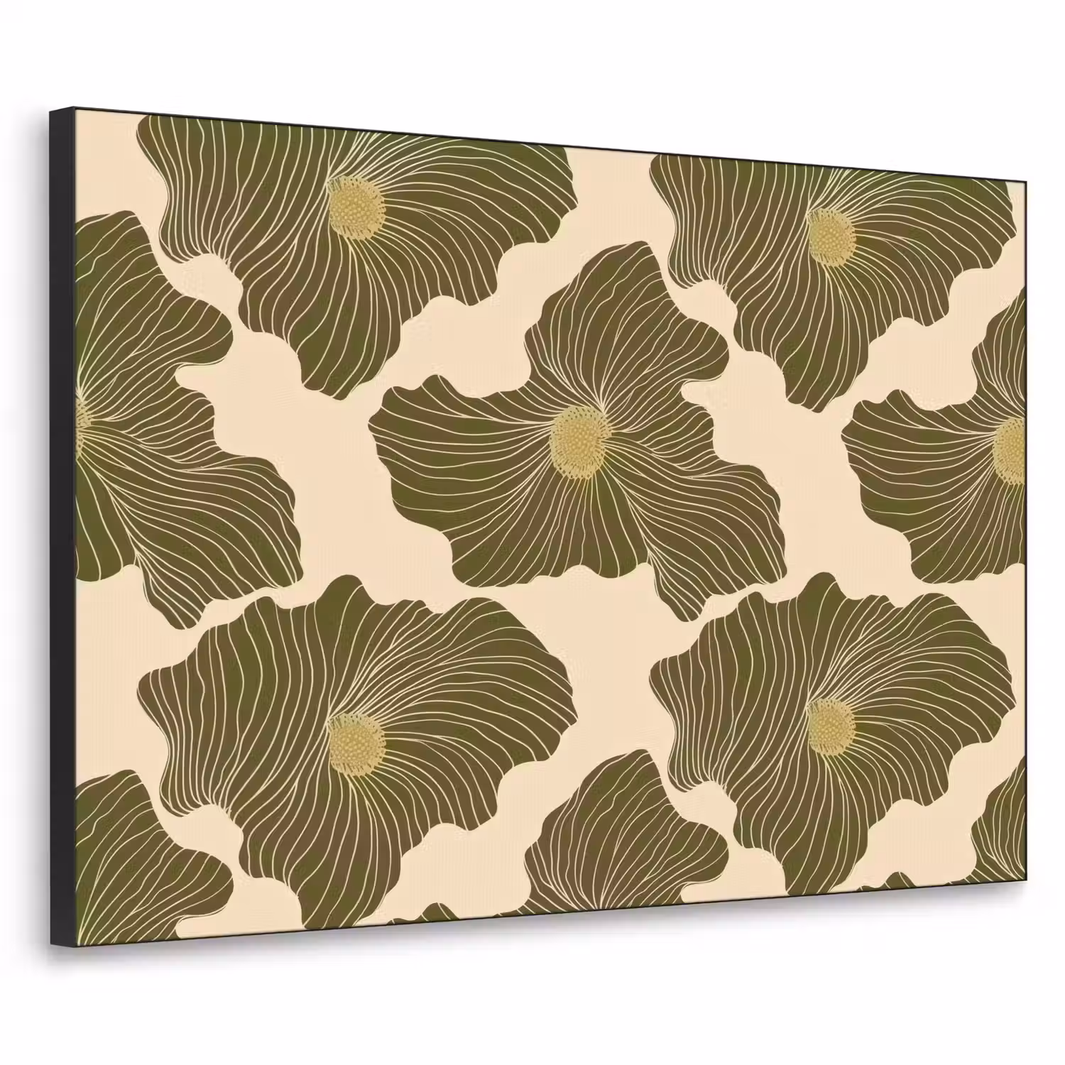 Modern - Abstract - Groen Textielframe zwart klein 947 -3d