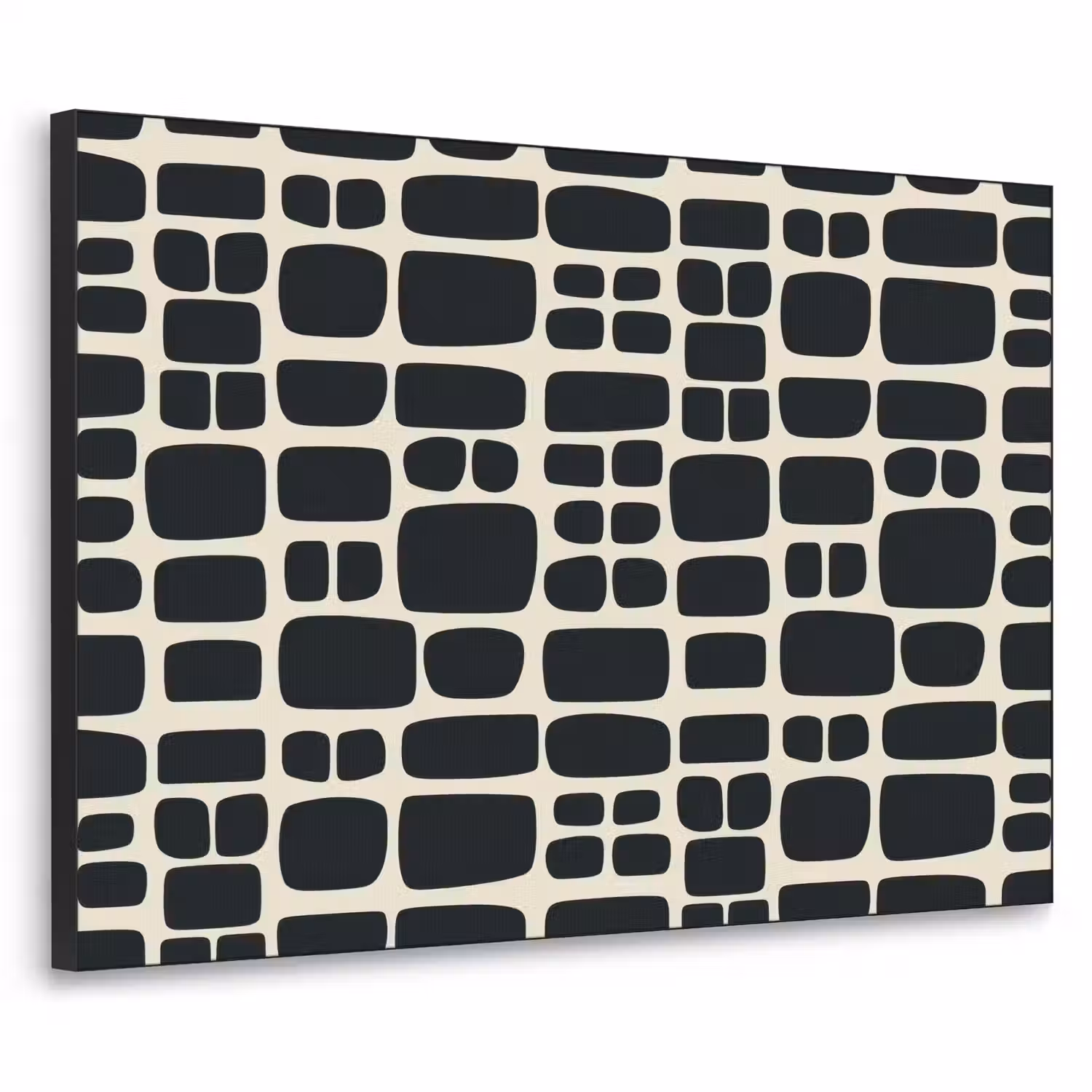 Modern - Organisch - Zwart Textielframe zwart klein 947 -3d