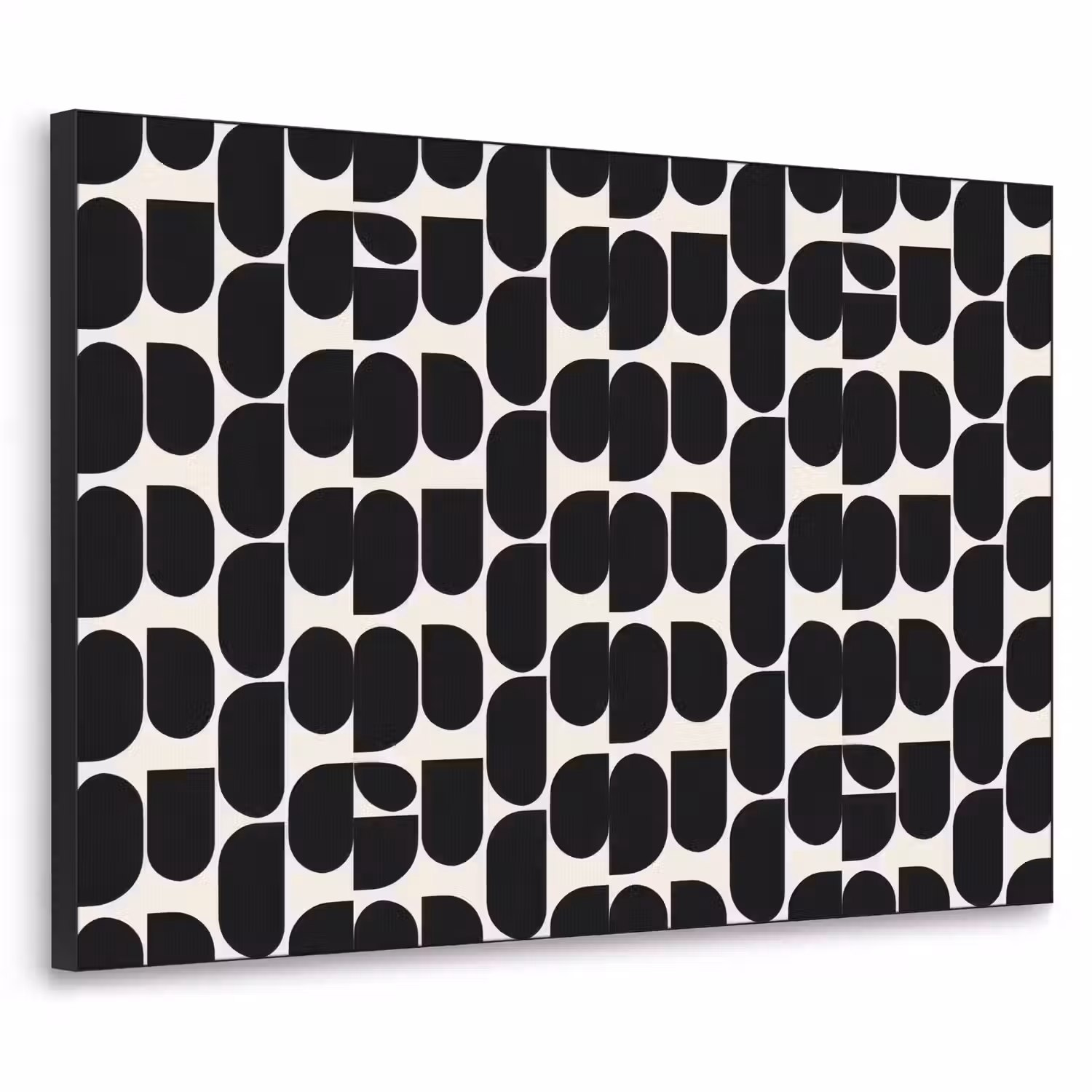 Modern - Patroon - Zwart Textielframe zwart klein 947 -3d