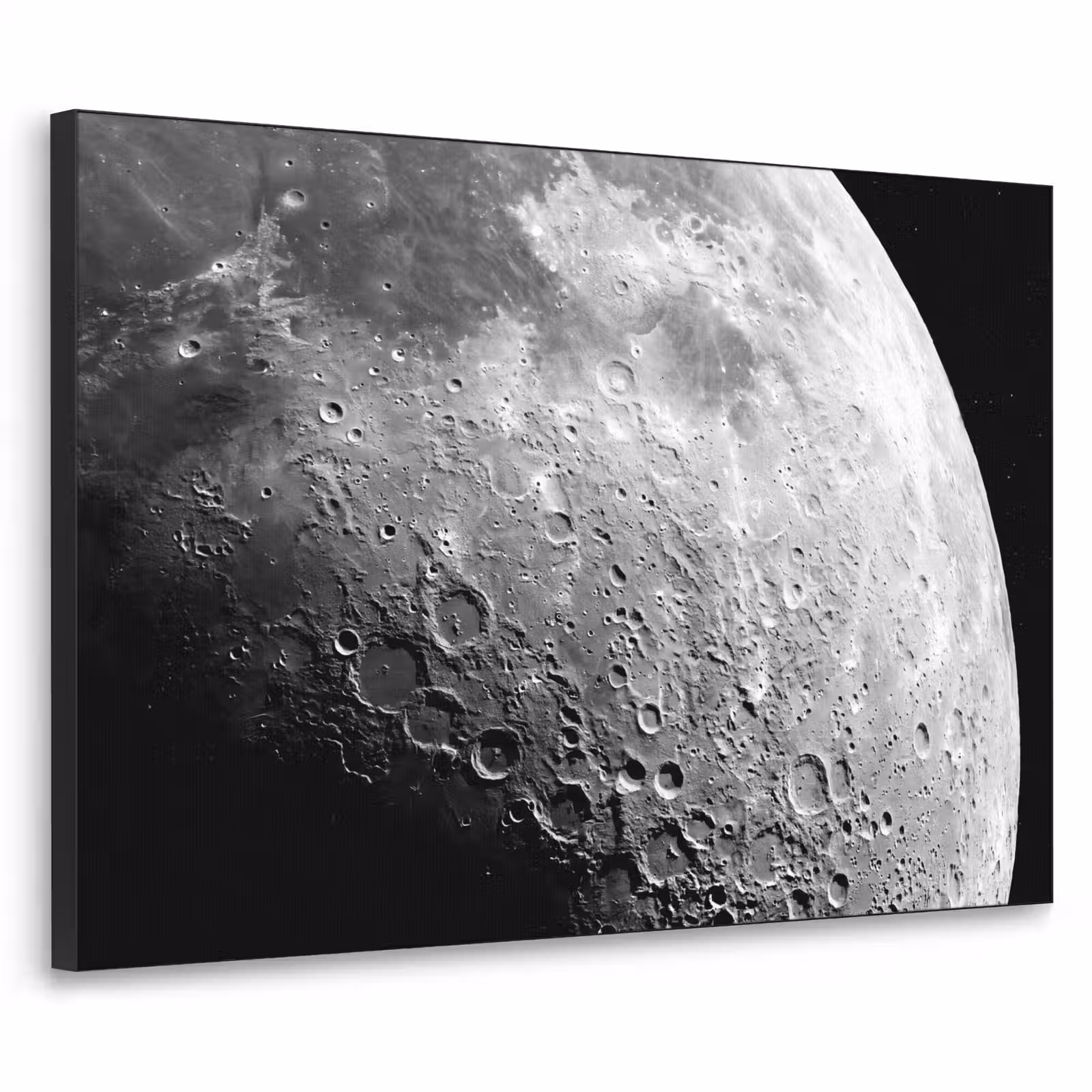 Art Frame - Mond – Krater – Weltraum - Maan - Kraters - Ruimte Textielframe zwart klein