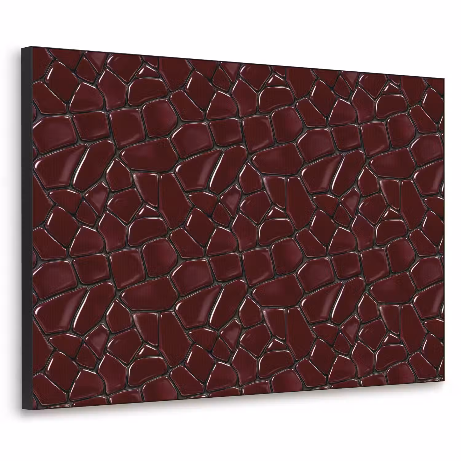 Mozaïek - Tegel - Bordeauxrood Textielframe zwart klein 947 -3d