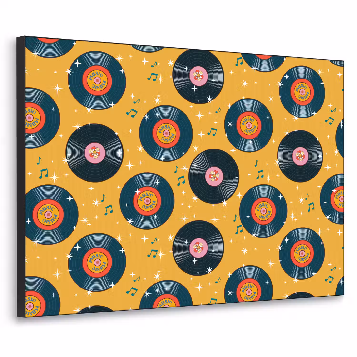 Muziek - Patroon - Geel Textielframe - compleet frame klein 947 -3d