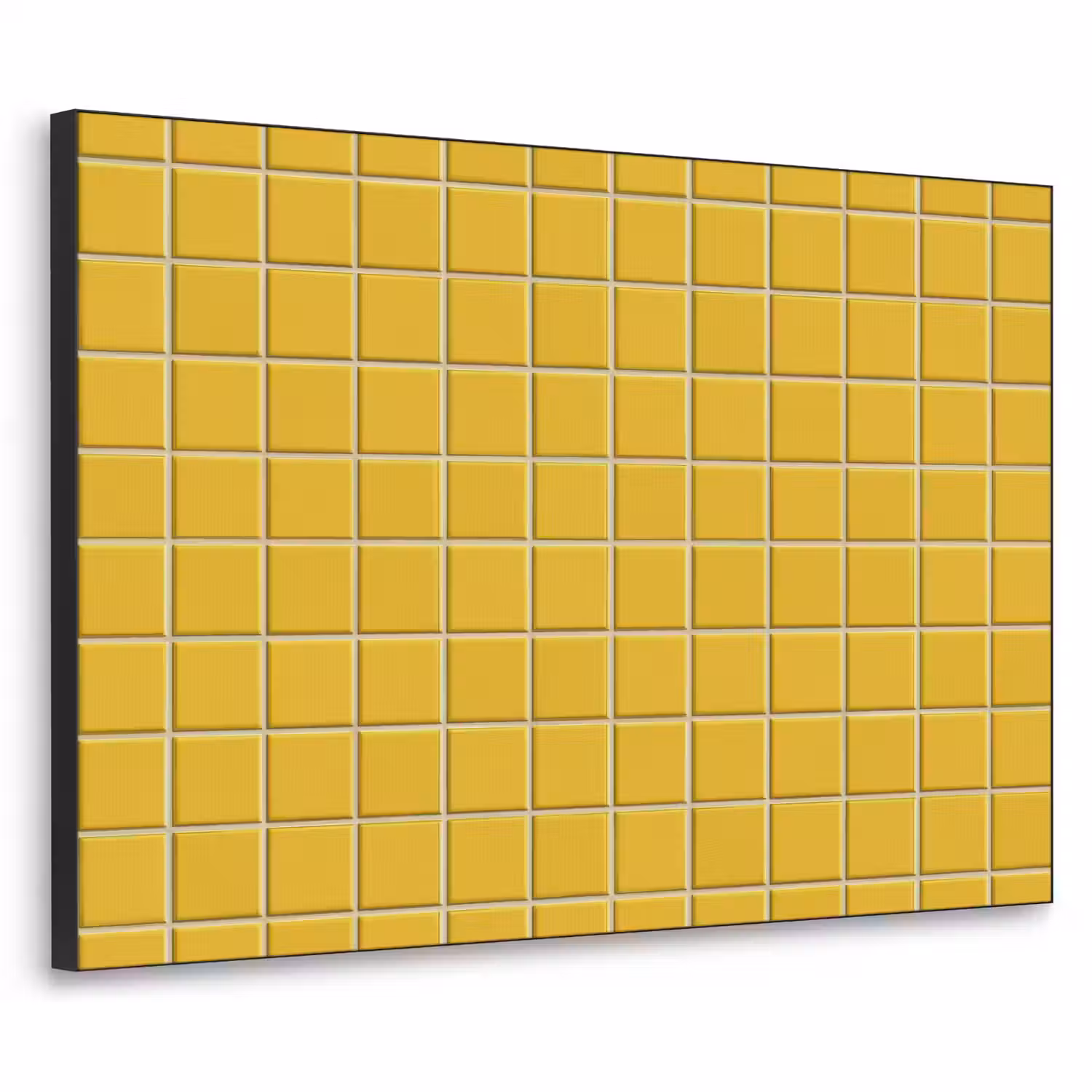 Patroon - Tegel - Okergeel Textielframe zwart klein 947 -3d