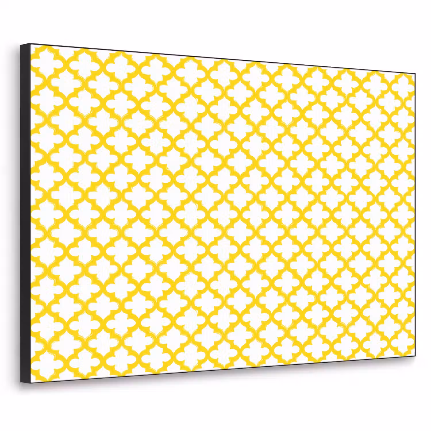 Patroon - Geometrisch - Klassiek - Geel Textielframe zwart klein 947 -3d