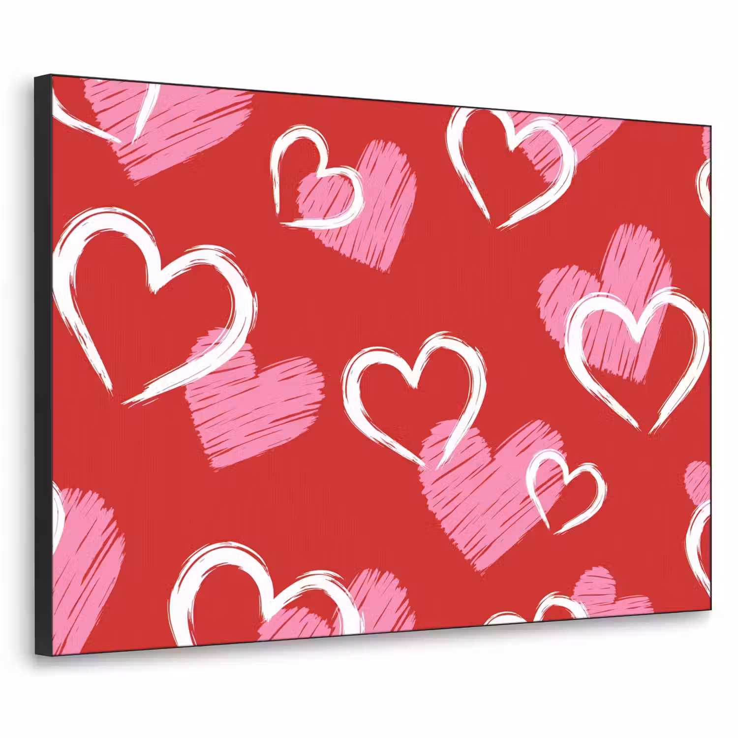 Patroon - Hartjes - Roze - Valentijn Textielframe - compleet frame klein -3d