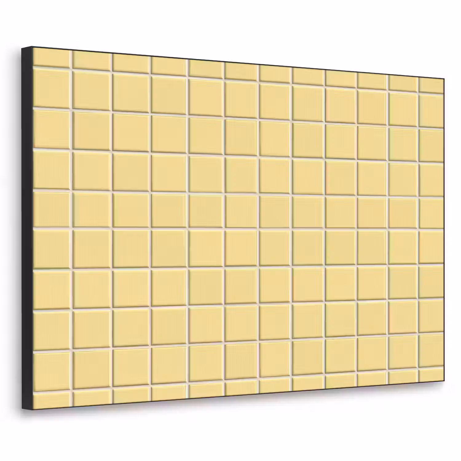 Patroon - Tegels - Geel Textielframe zwart klein 947 -3d