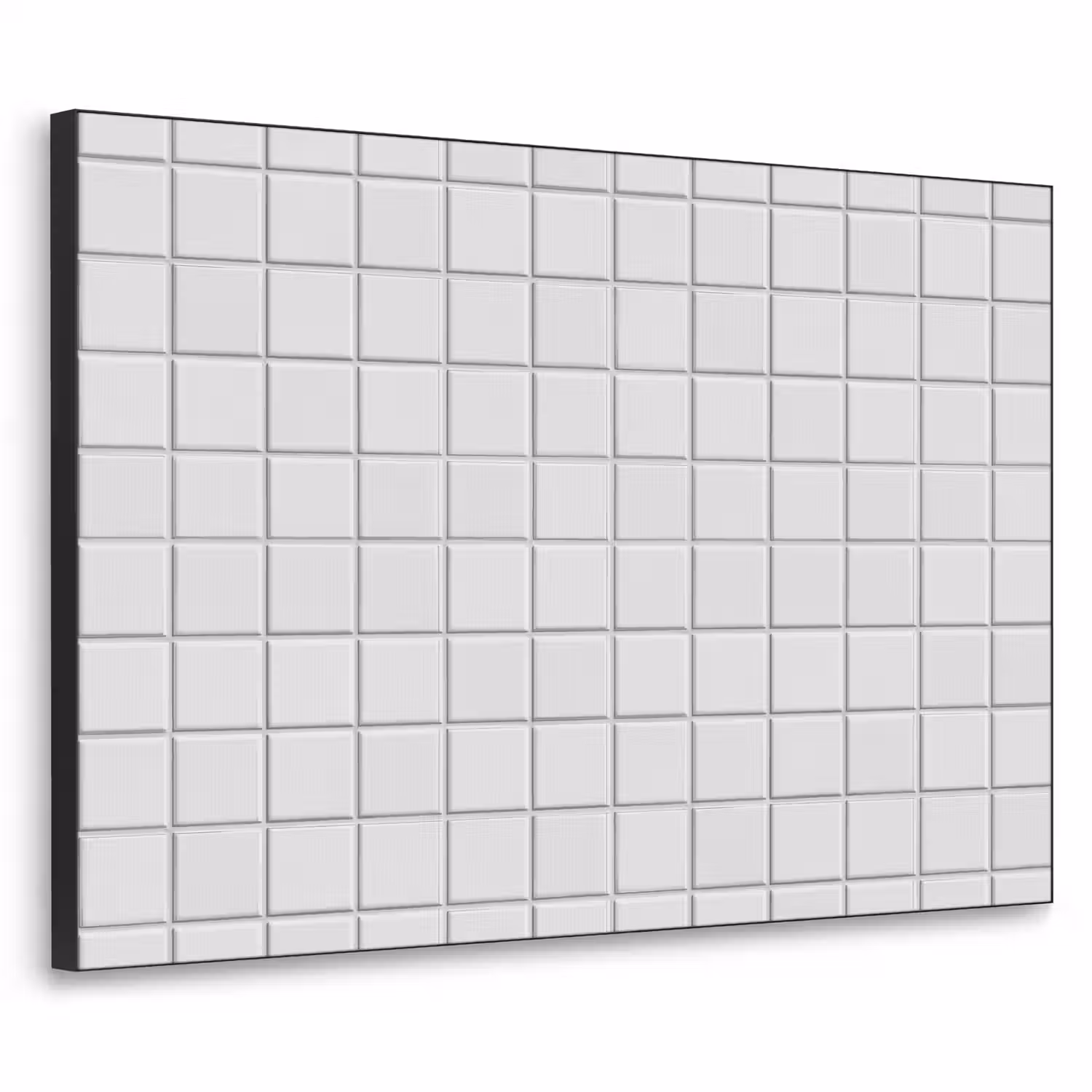 Patroon - Tegels - Grijs - Wit Textielframe zwart klein 947 -3d