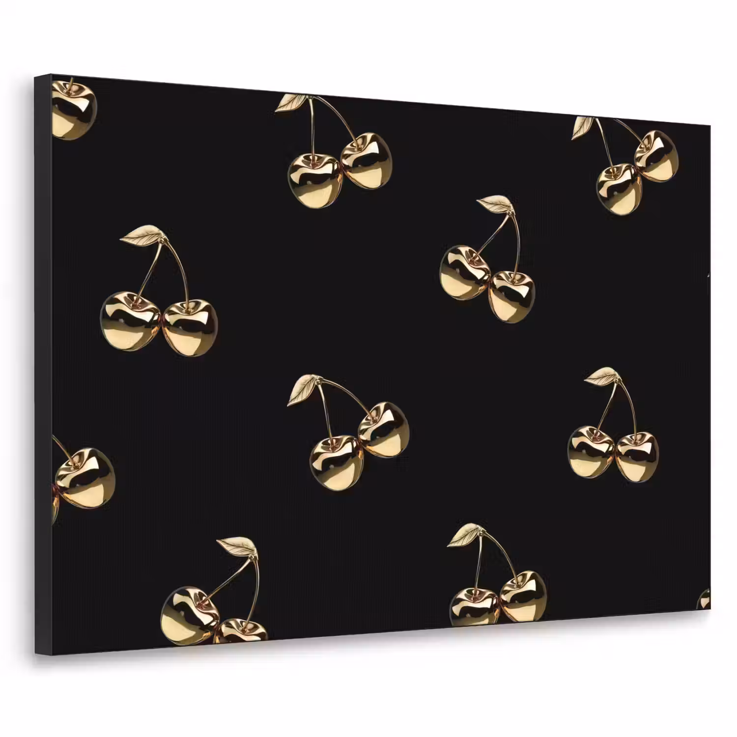 Patroon - Kersen - Goud - Chrome Textielframe - compleet frame klein -3d