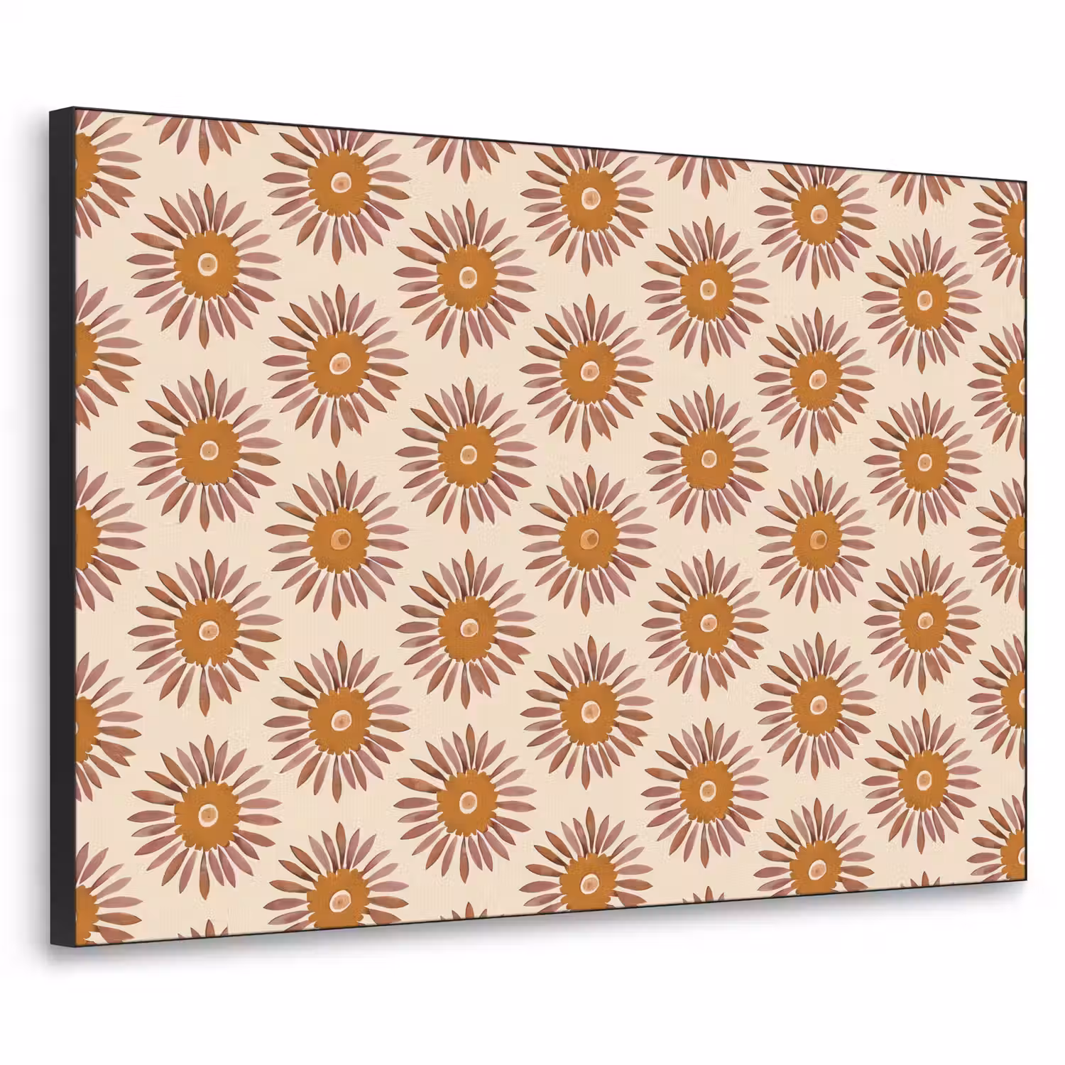 Patroon - Retro - Bruin Textielframe zwart klein 947 -3d