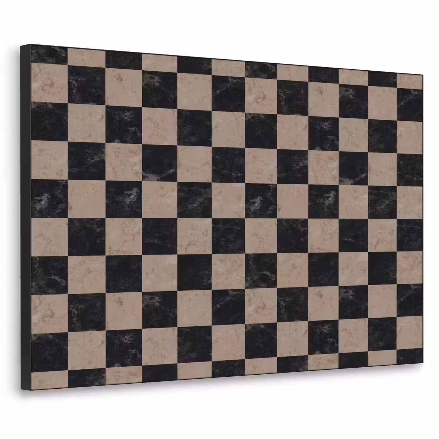 Patroon - Dambord - Marmer Textielframe zwart klein 947 -3d