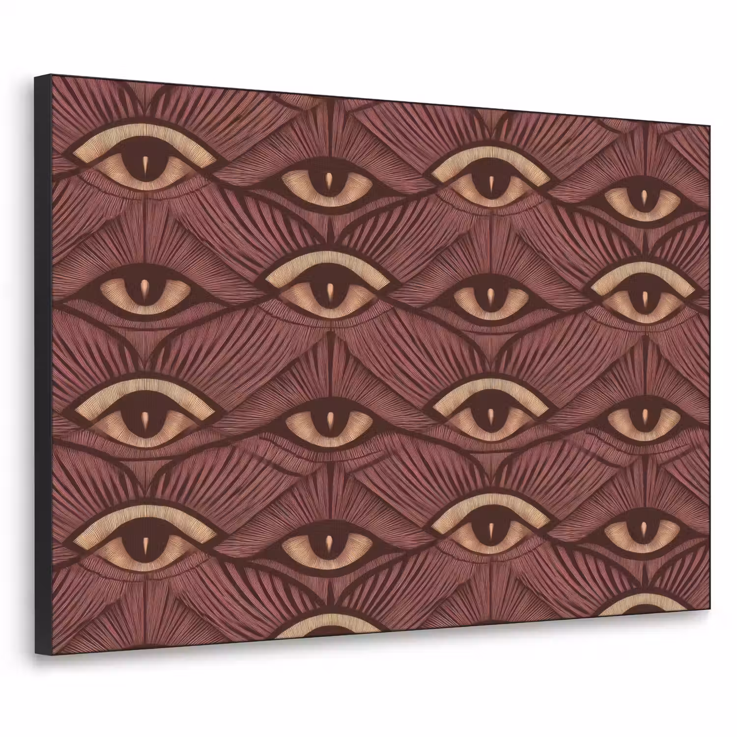 Mystiek - Ogen - Bruin Textielframe zwart klein 947 -3d