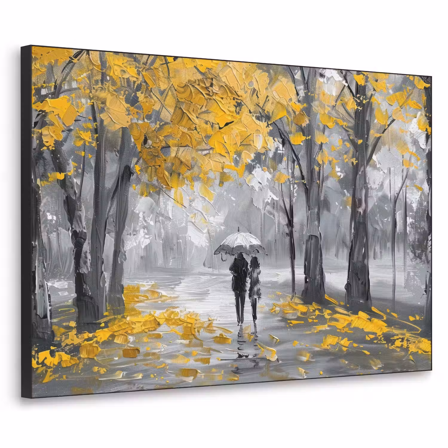Natuur - Geel - Park - Zwart - Wit Textielframe - compleet frame klein -3d