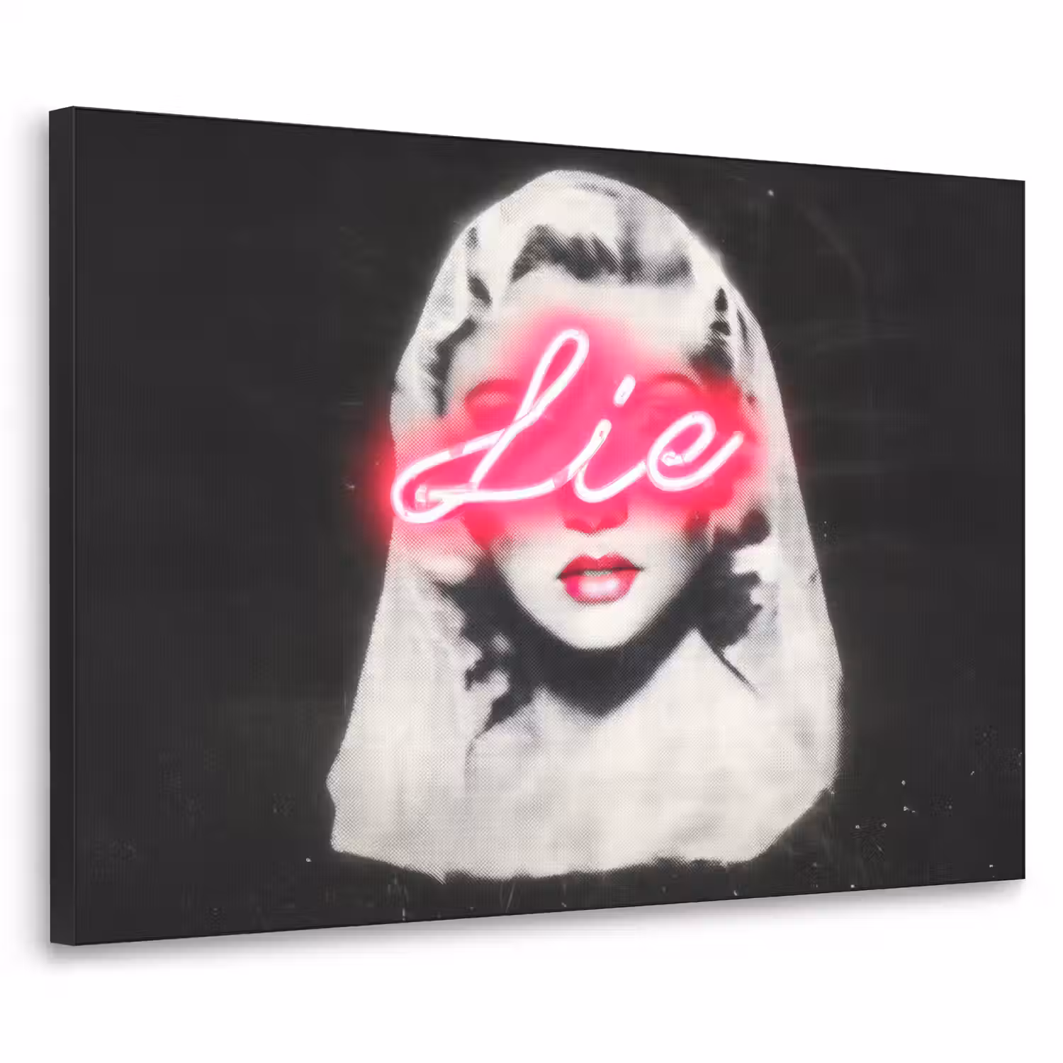 Neon - Letters - Vintage - Vrouw Textielframe - compleet frame klein -3d