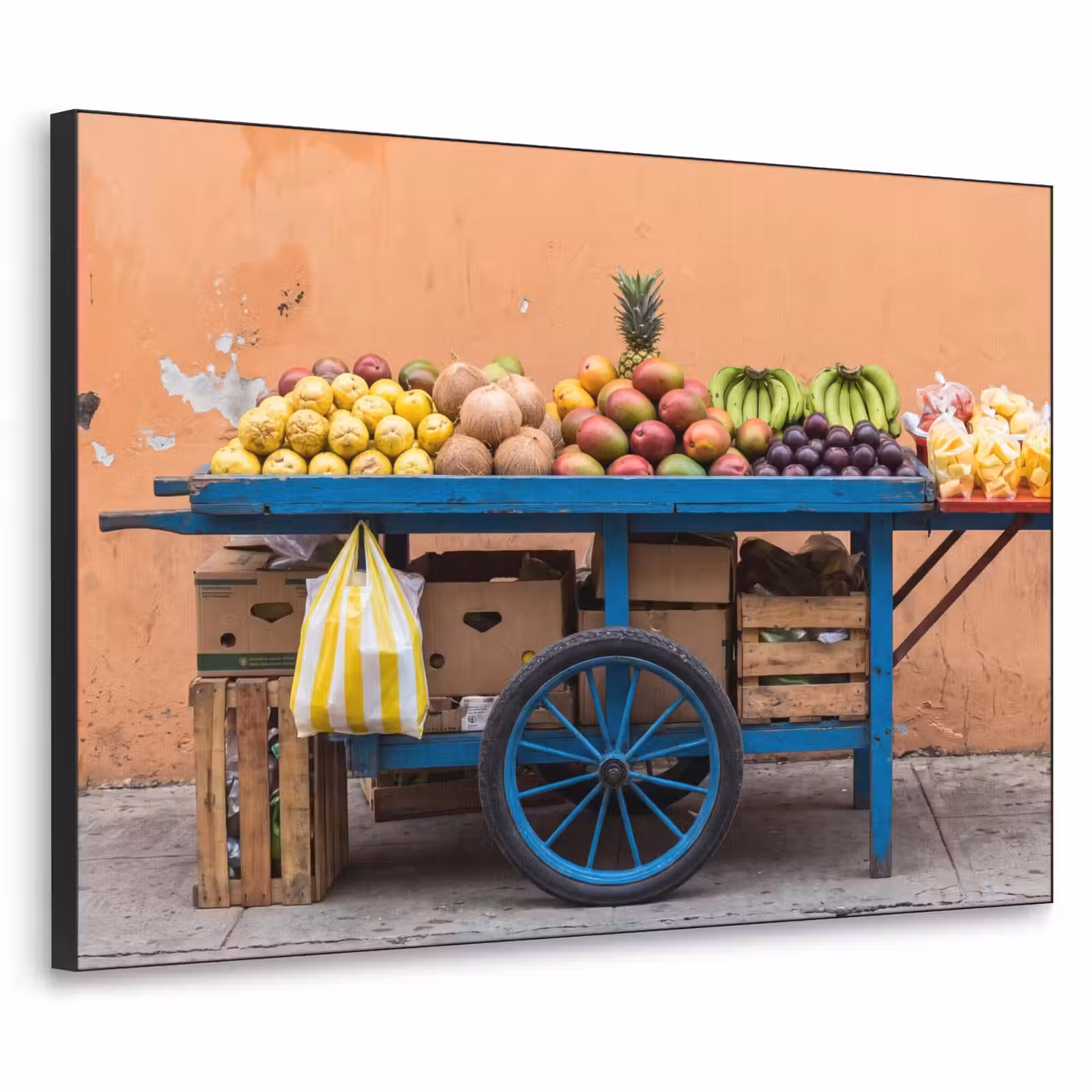 Art Frame - Obst – Kar – Straße - Fruit - Kar - Straat Textielframe zwart klein