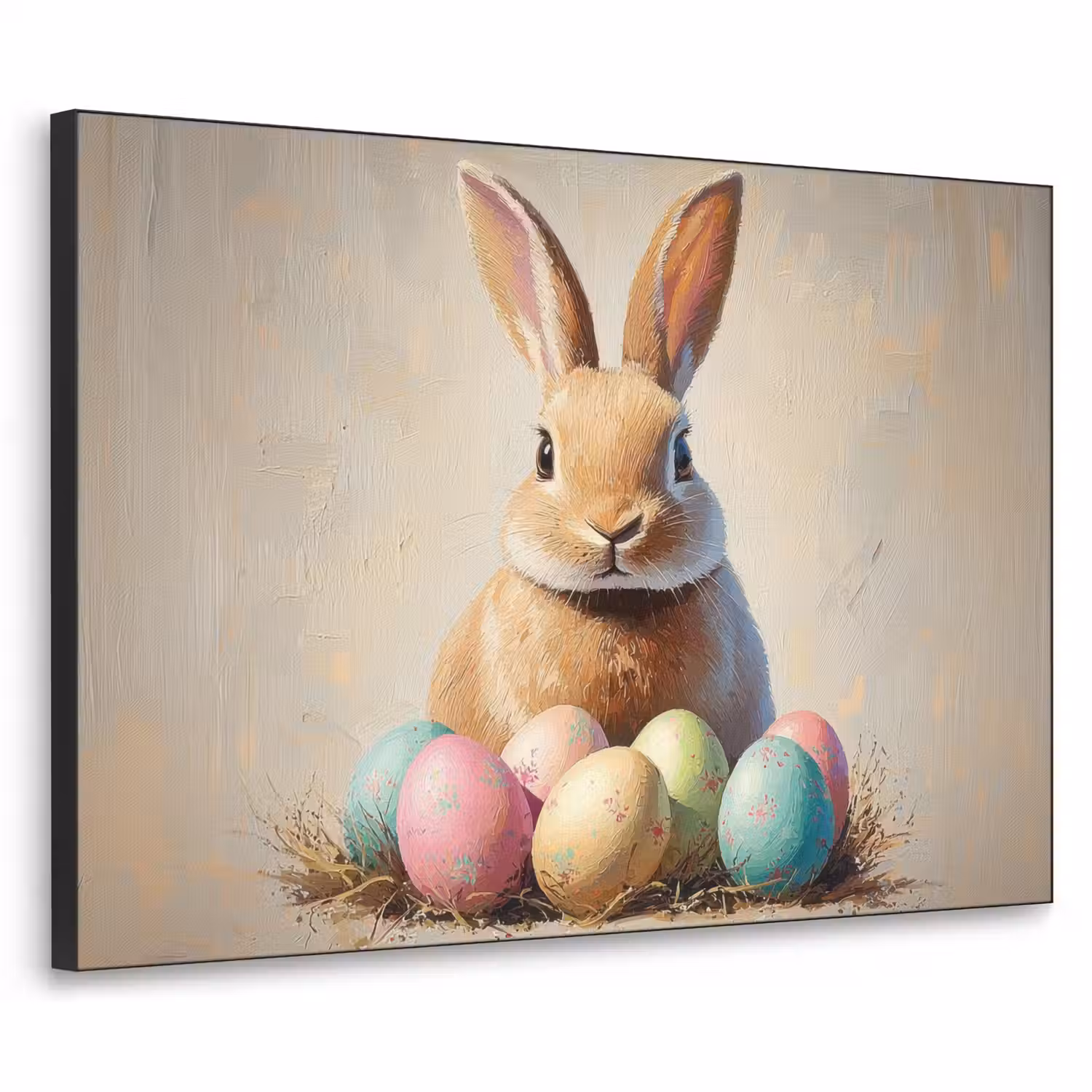 Paashaas - Pastel - Eieren Textielframe - compleet frame klein -3d