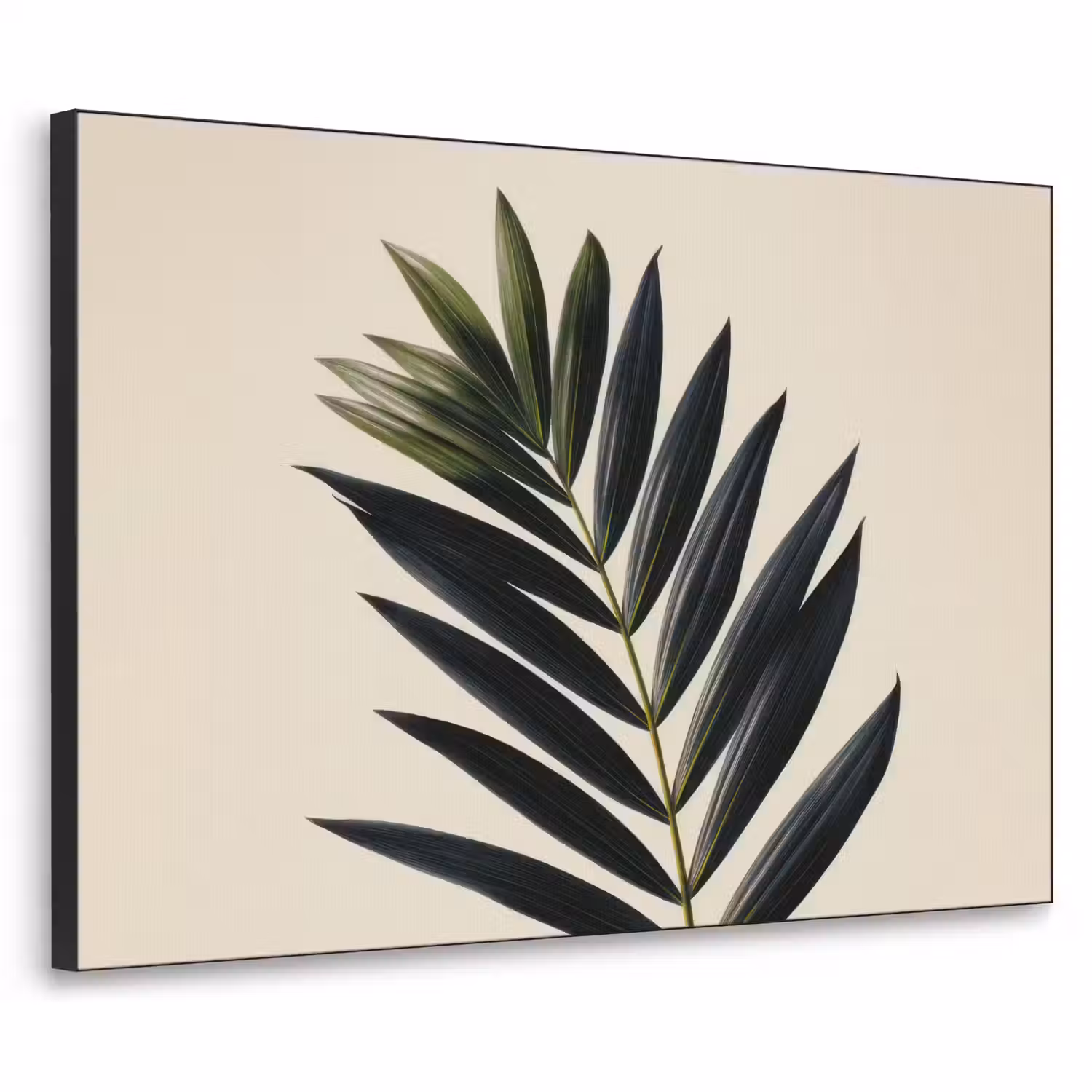 Palmblad - Donkere bladen - Subtiel Textielframe - compleet frame klein -3d