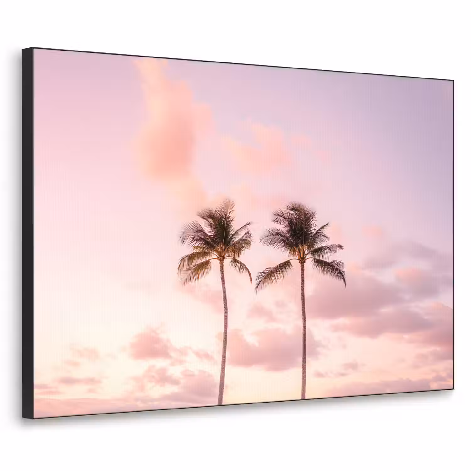 Palmbomen - Paars - Wolken - Lucht Textielframe - compleet frame klein -3d
