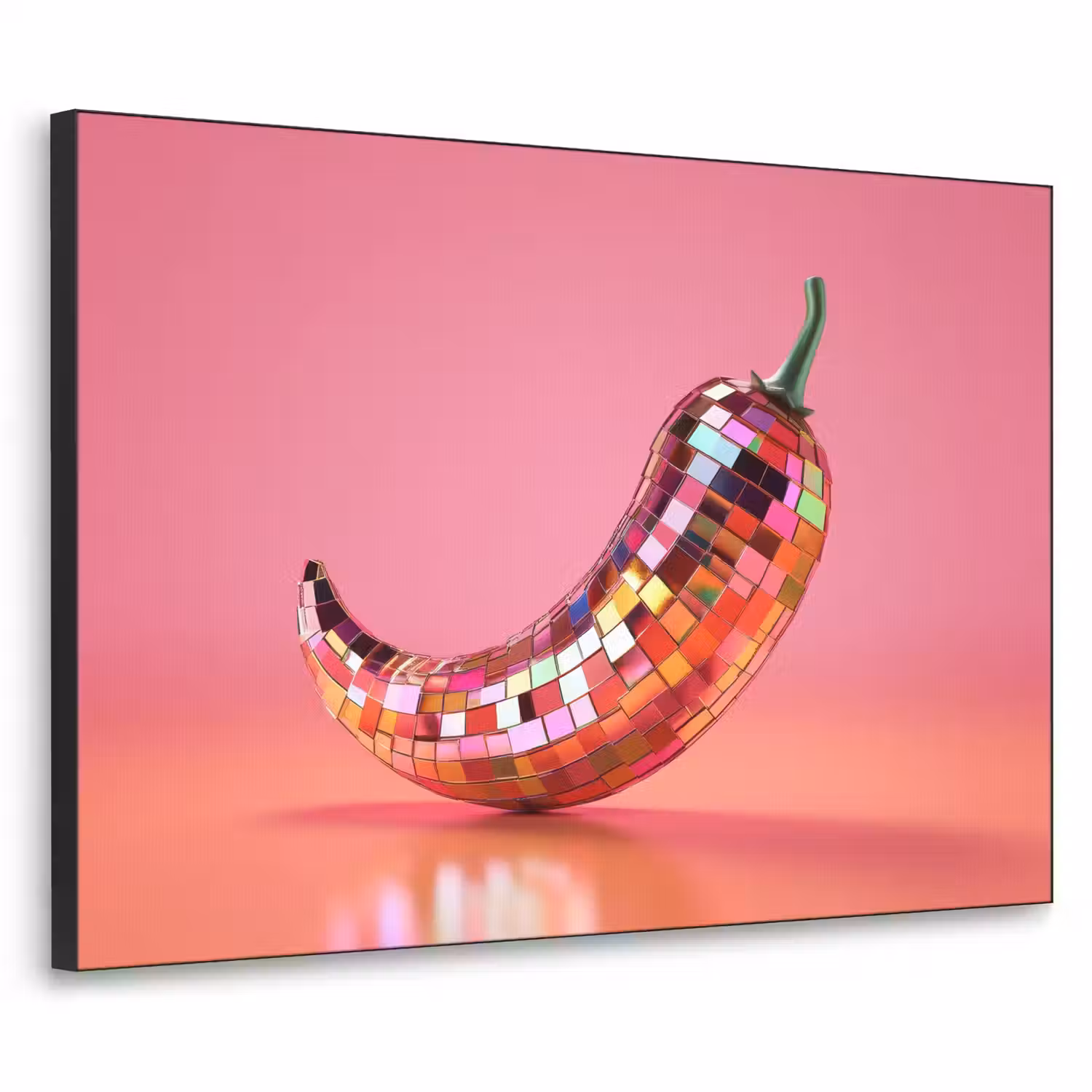 Peper - Disco - Rood - Glitter Textielframe - compleet frame klein -3d