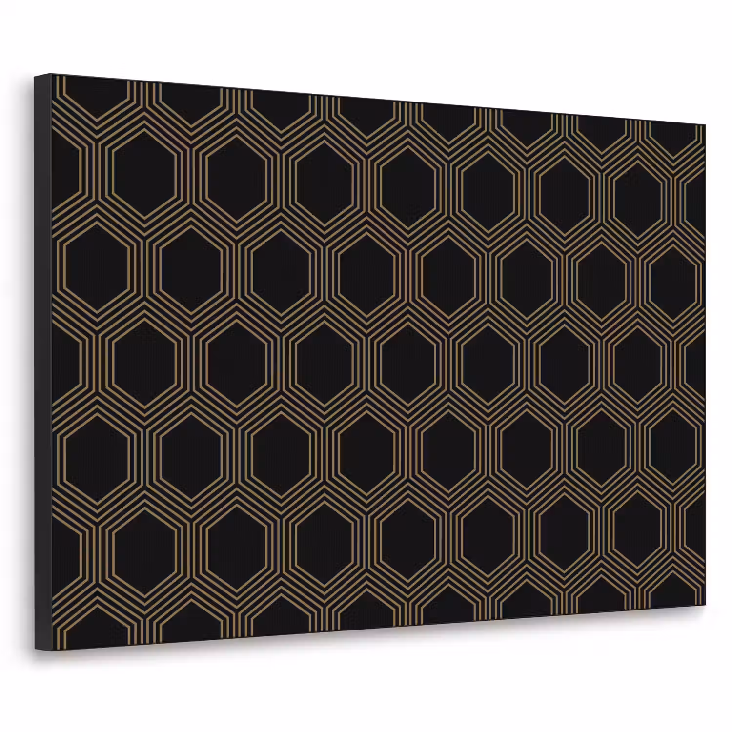 Parallel - Goud - Zwart - Bijenraatmotief Textielframe - compleet frame klein 947 -3d