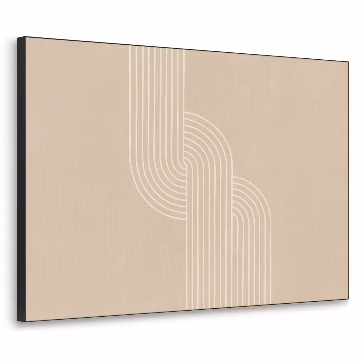 Parallelle lijnen - Lichte textuur - Beige Textielframe - compleet frame klein -3d