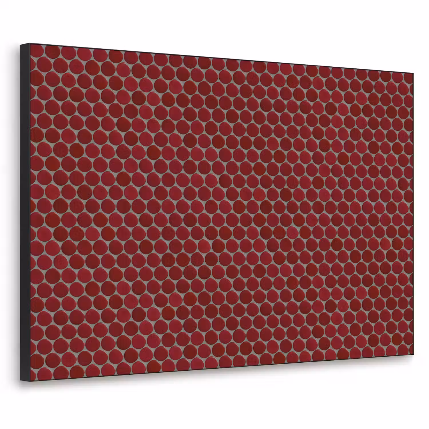 Penny - Mozaïek - Rond - Rood Textielframe zwart klein 947 -3d