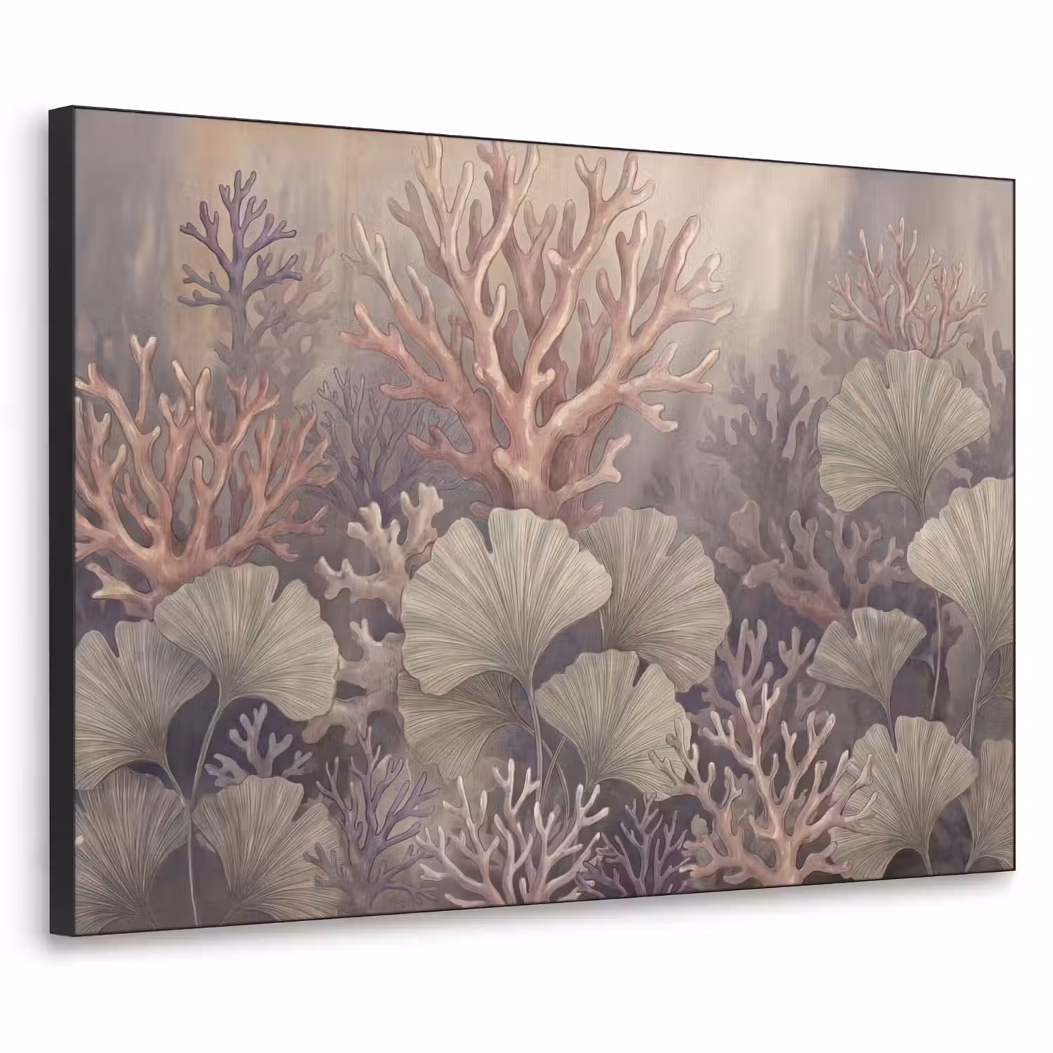 Plant - Bladeren - Zee - Illustratie - Groen Textielframe zwart klein -3d