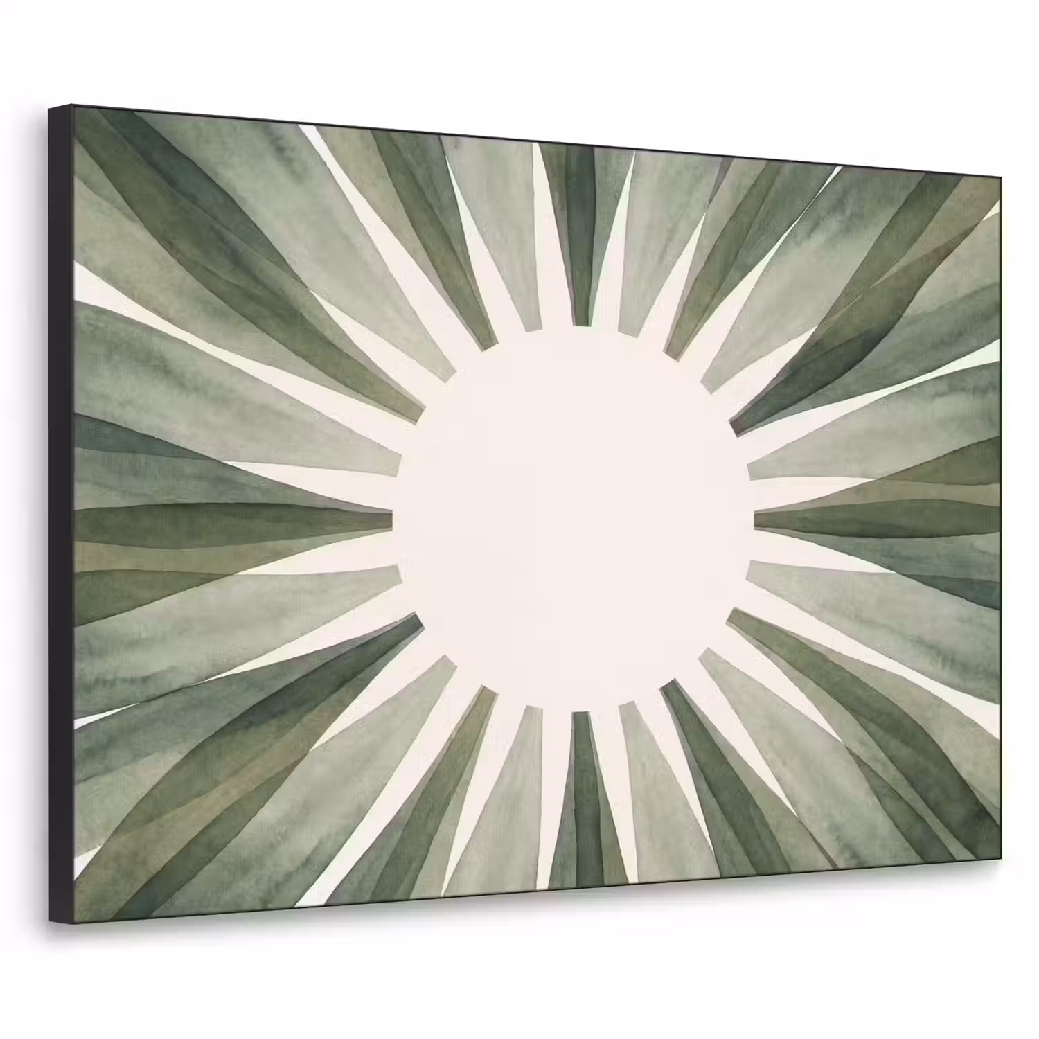 Planten - Abstract - Waterverf - Groen - Natuur Textielframe zwart klein -3d